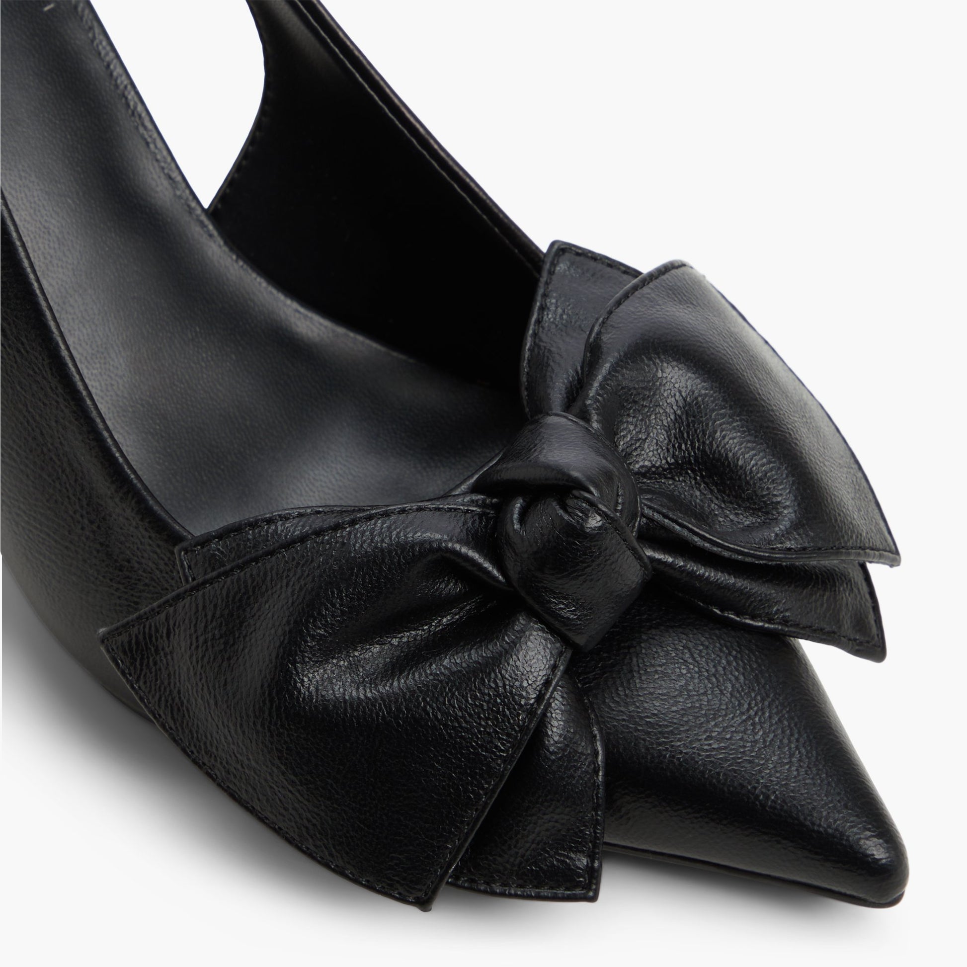 Close-up of the Black Atheena Slingback Heels