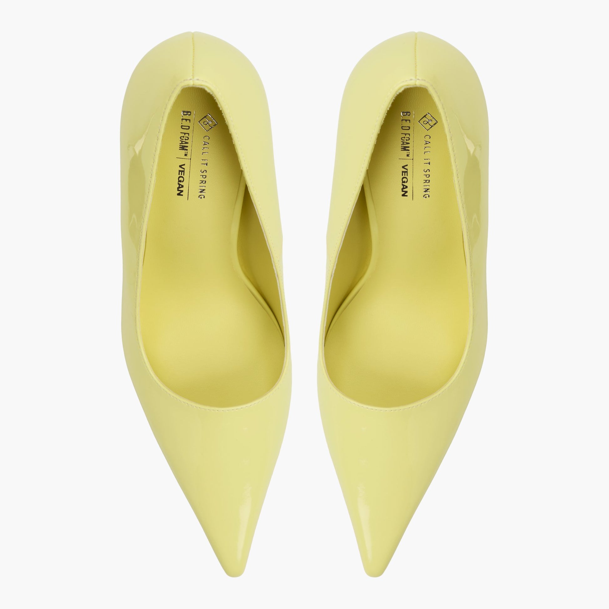 Test FR:Top-down view of the Jaune Clair Ariies Escarpins