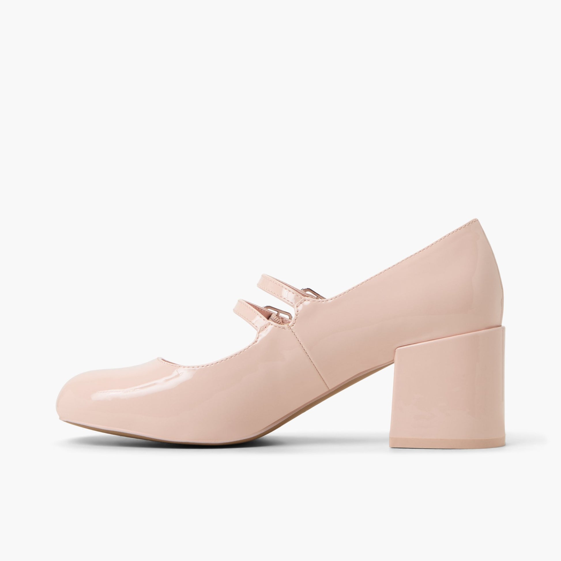 Side view of Light Pink Ruubyy Block Heel Mary Janes