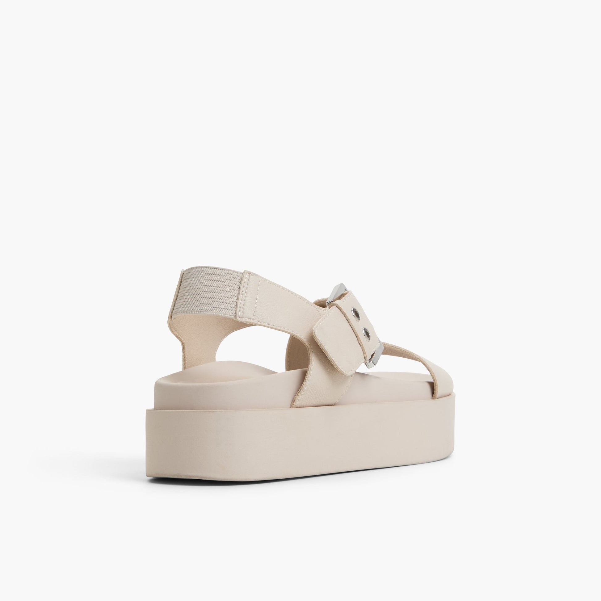Three-quarter angle of Light Grey Naluu Strappy Wedge Sandals's back side