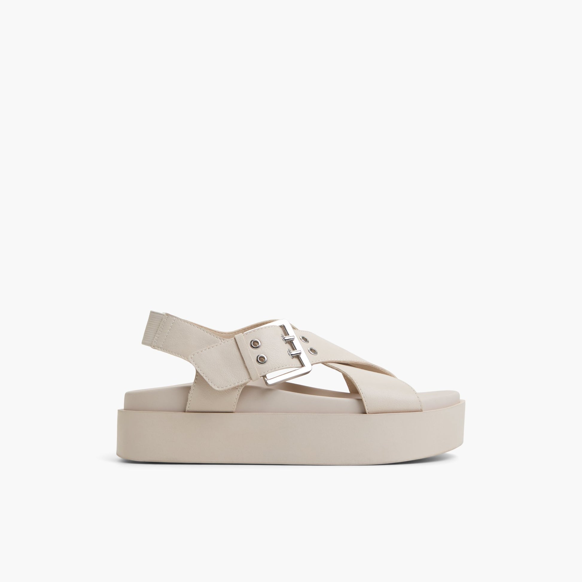 Main View of Light Grey Naluu Strappy Wedge Sandals for Womens