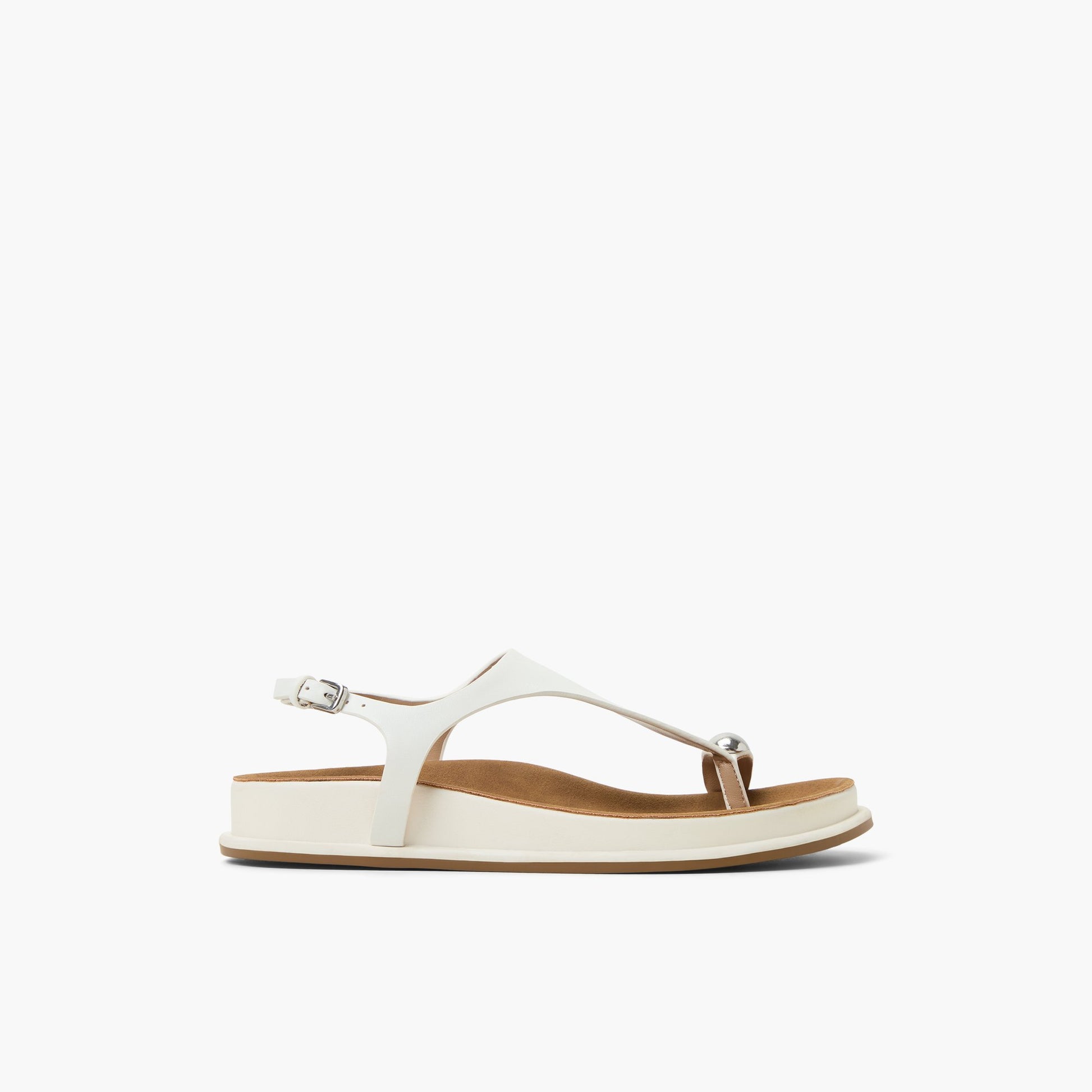Main View of White Leonah Thong Sandals for Womens