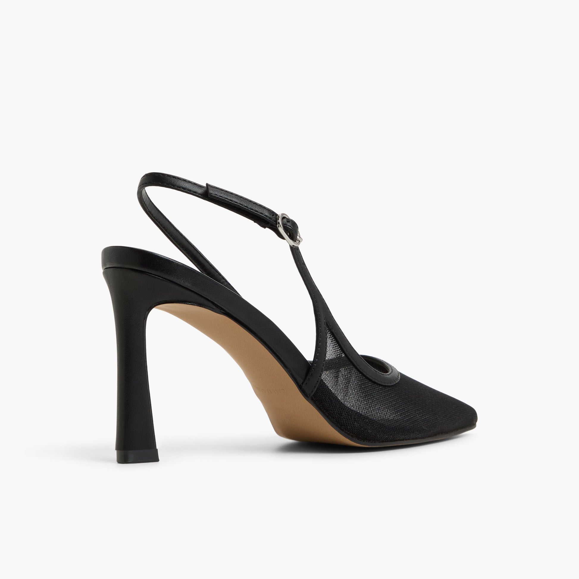 Three-quarter angle of Black Chiicago Slingback High Heels's back side