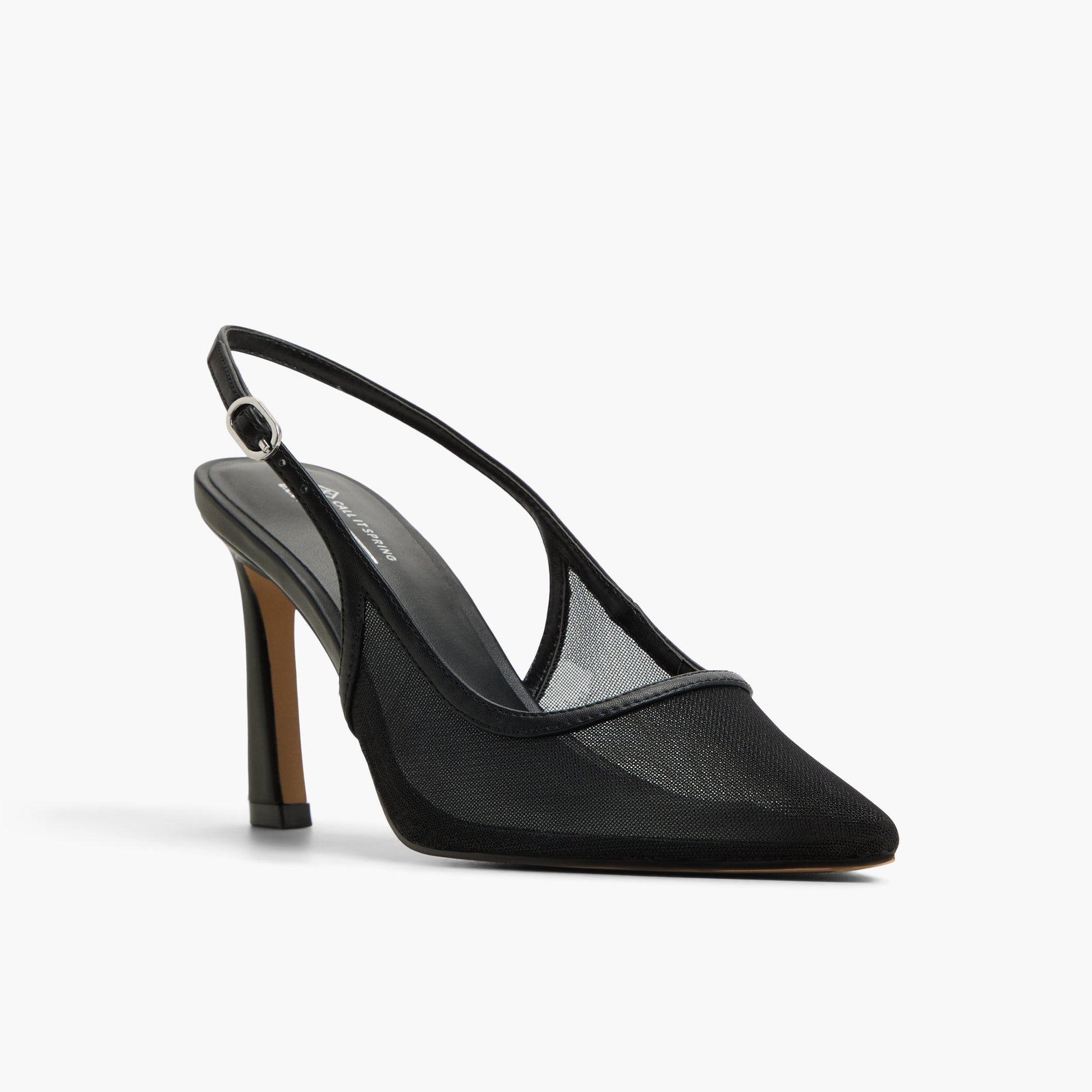 Three-quarter angle of Black Chiicago Slingback High Heels's front side