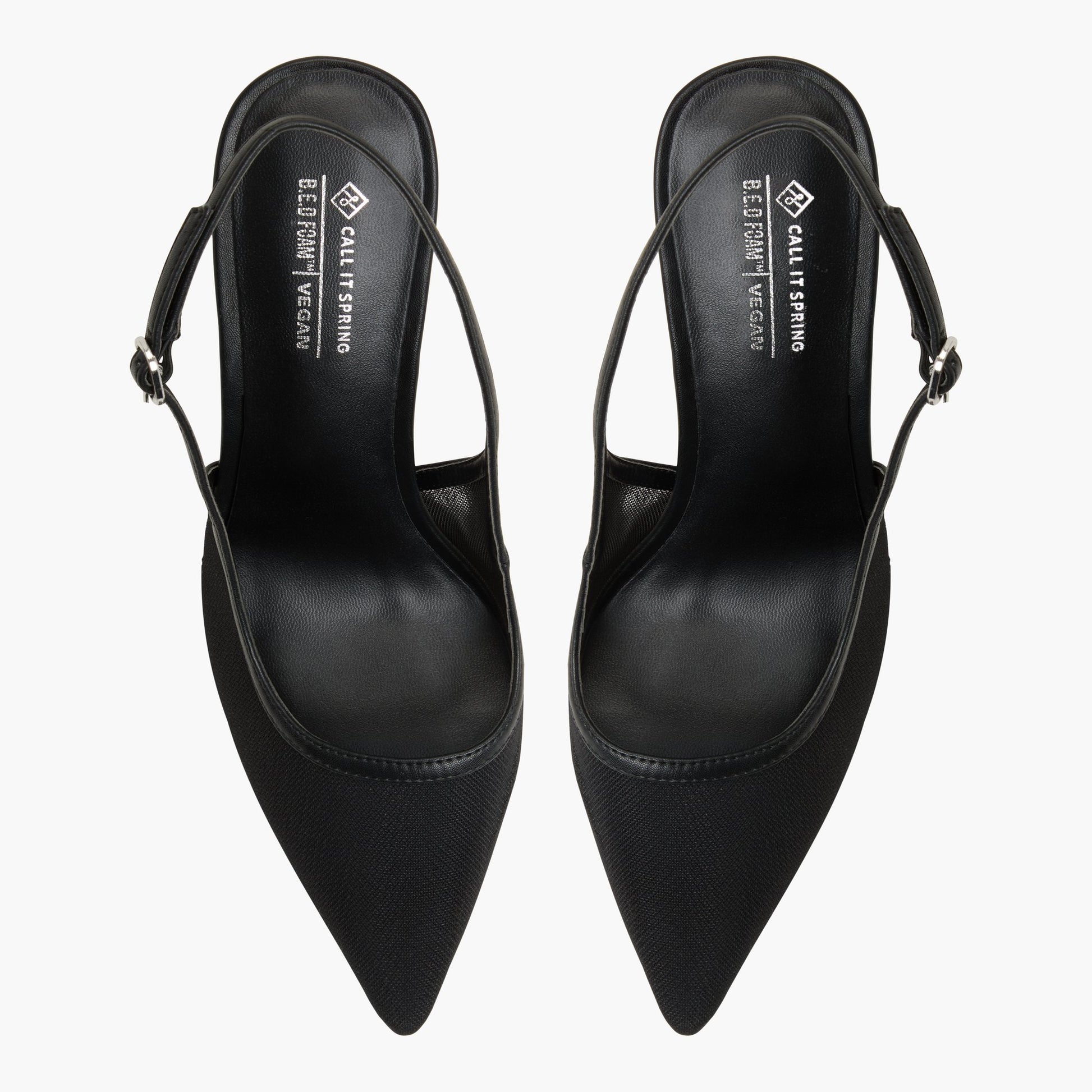 Top-down view of the Black Chiicago Slingback High Heels