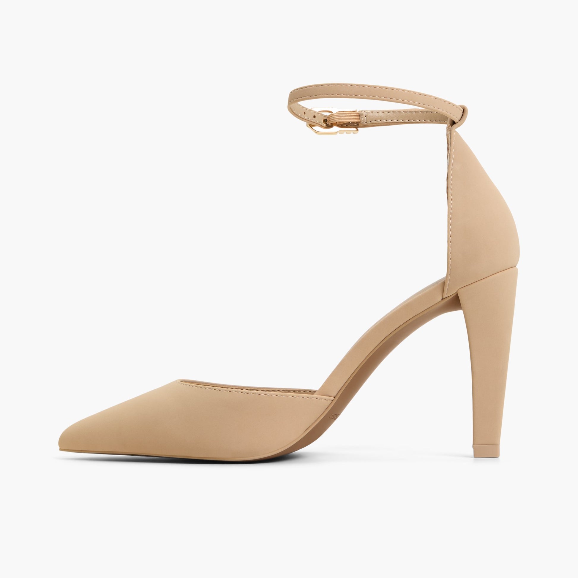 Side view of Beige Sukii High Heels