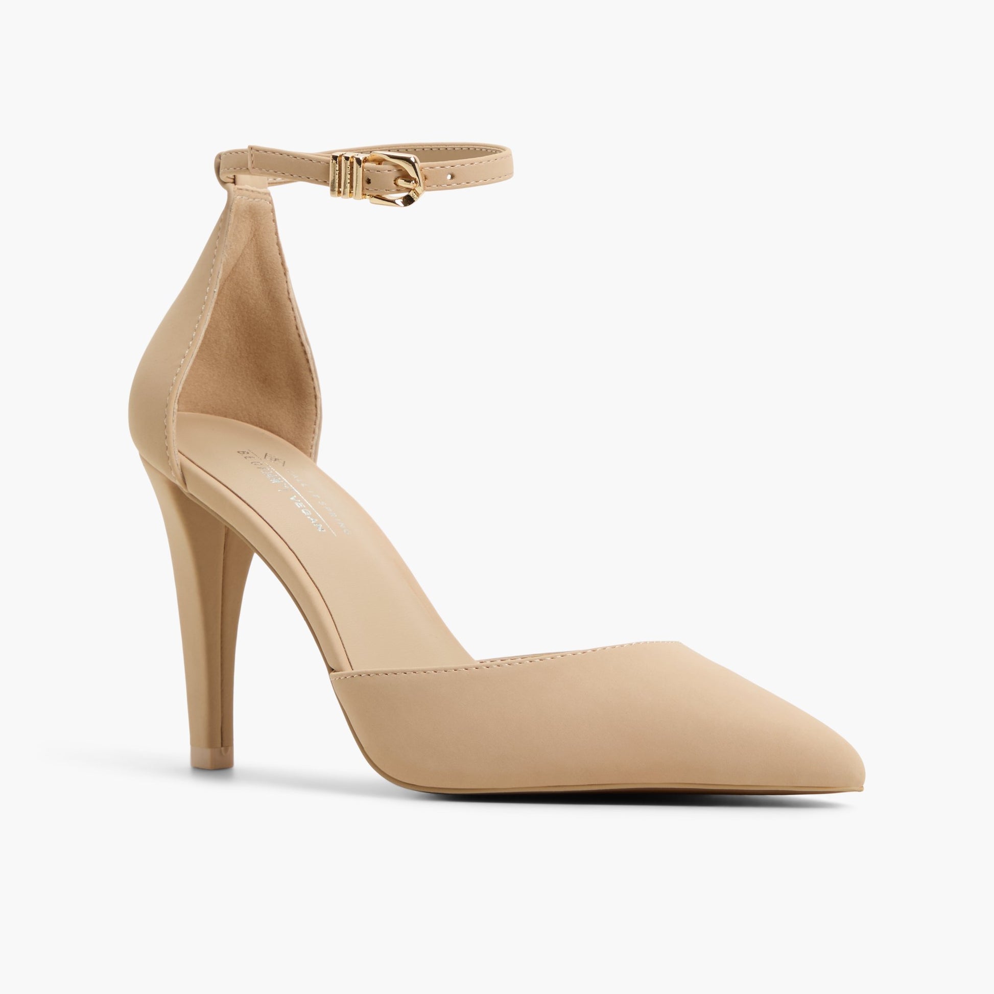 Three-quarter angle of Beige Sukii High Heels's front side