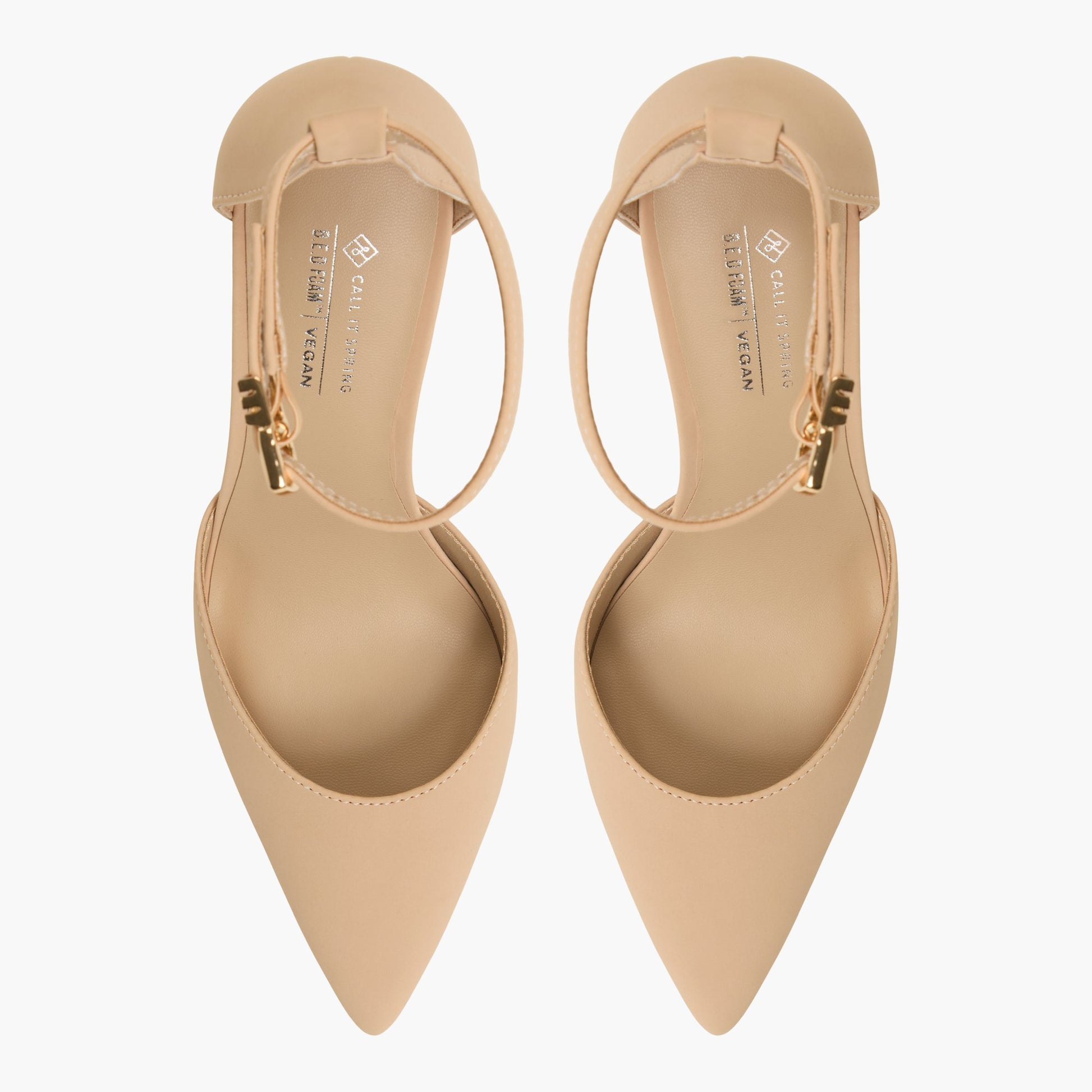 Top-down view of the Beige Sukii High Heels