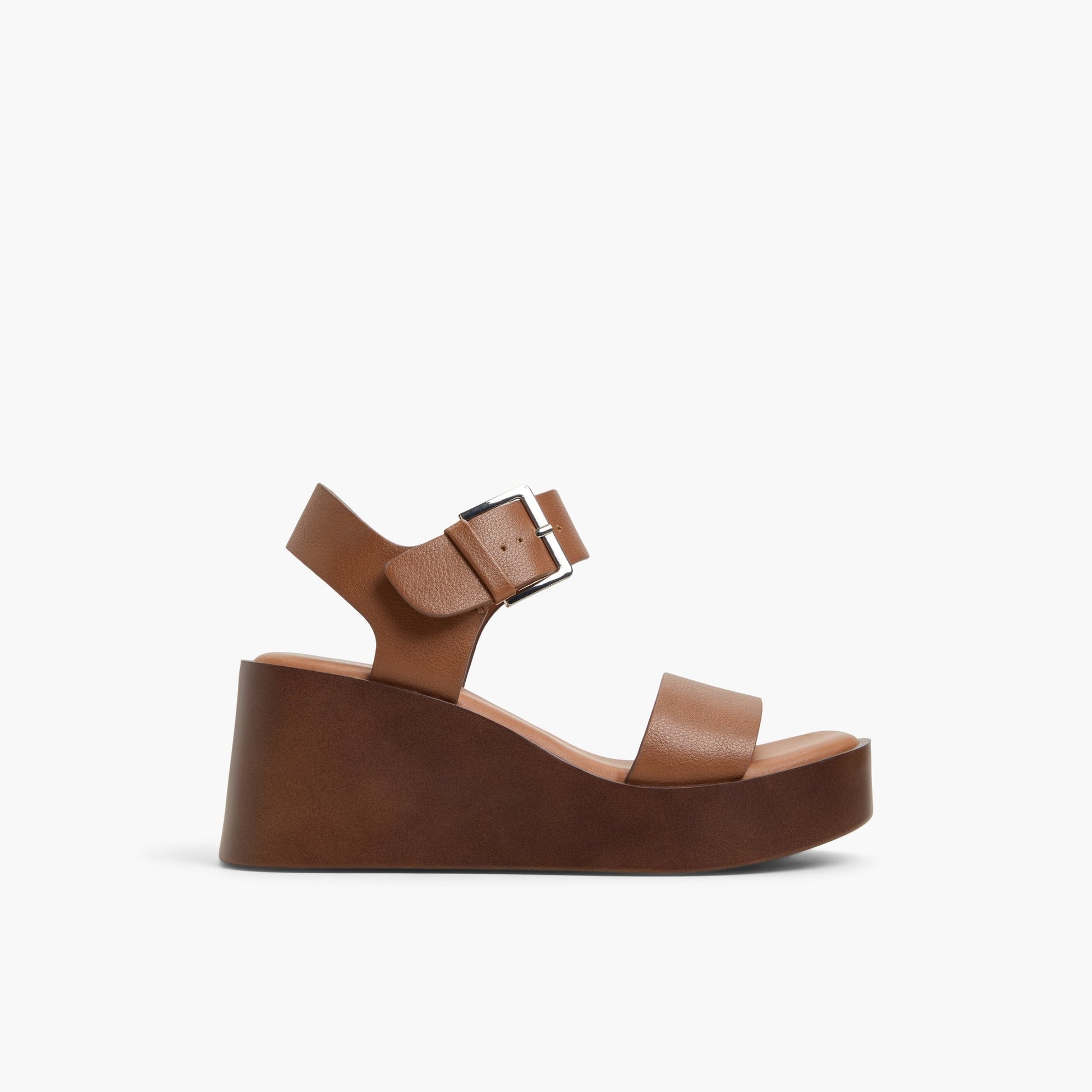 Main View of Cognac Merisa Mid heel platform sandals for Womens