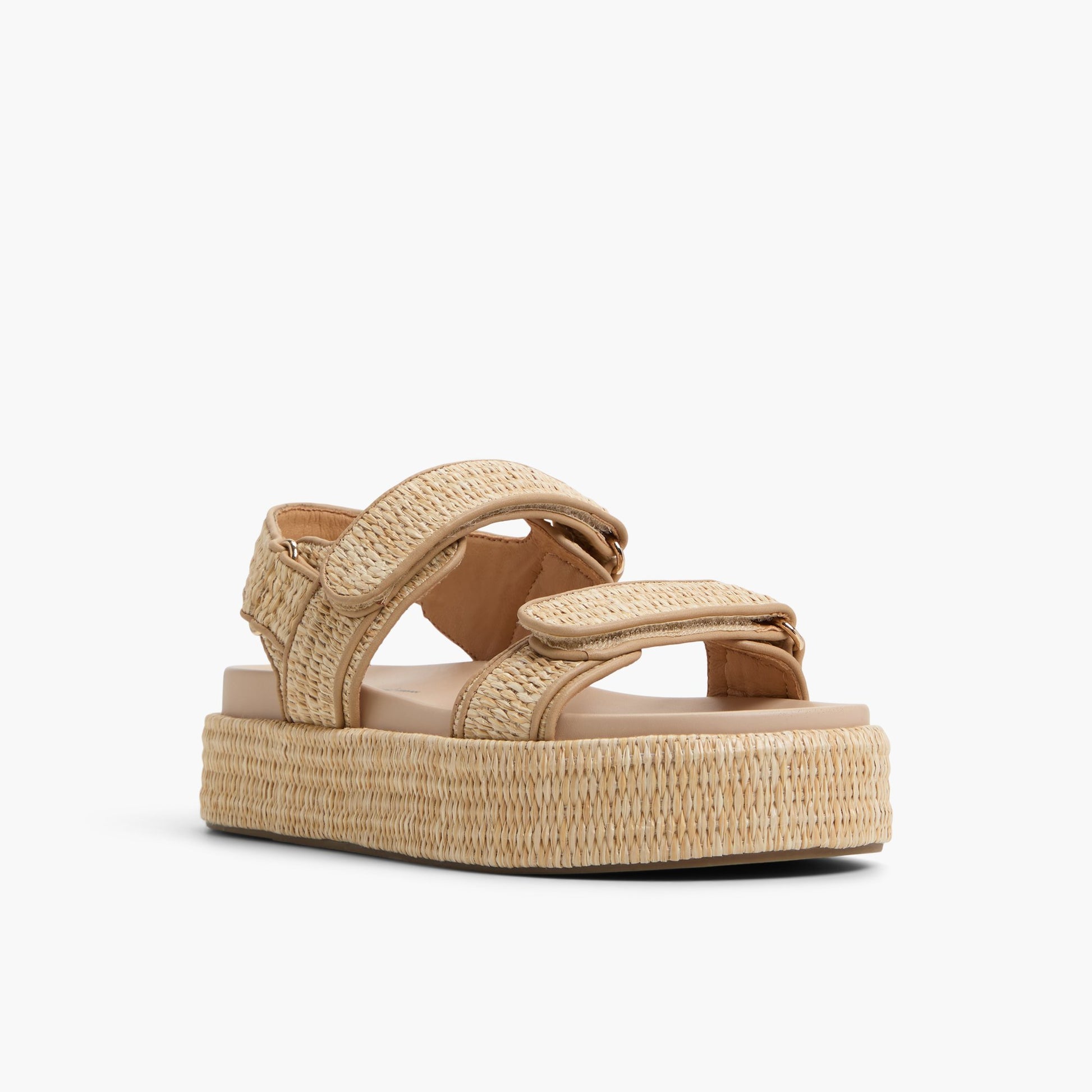 Three-quarter angle of Natural Mauii Slingback Sandals's front side