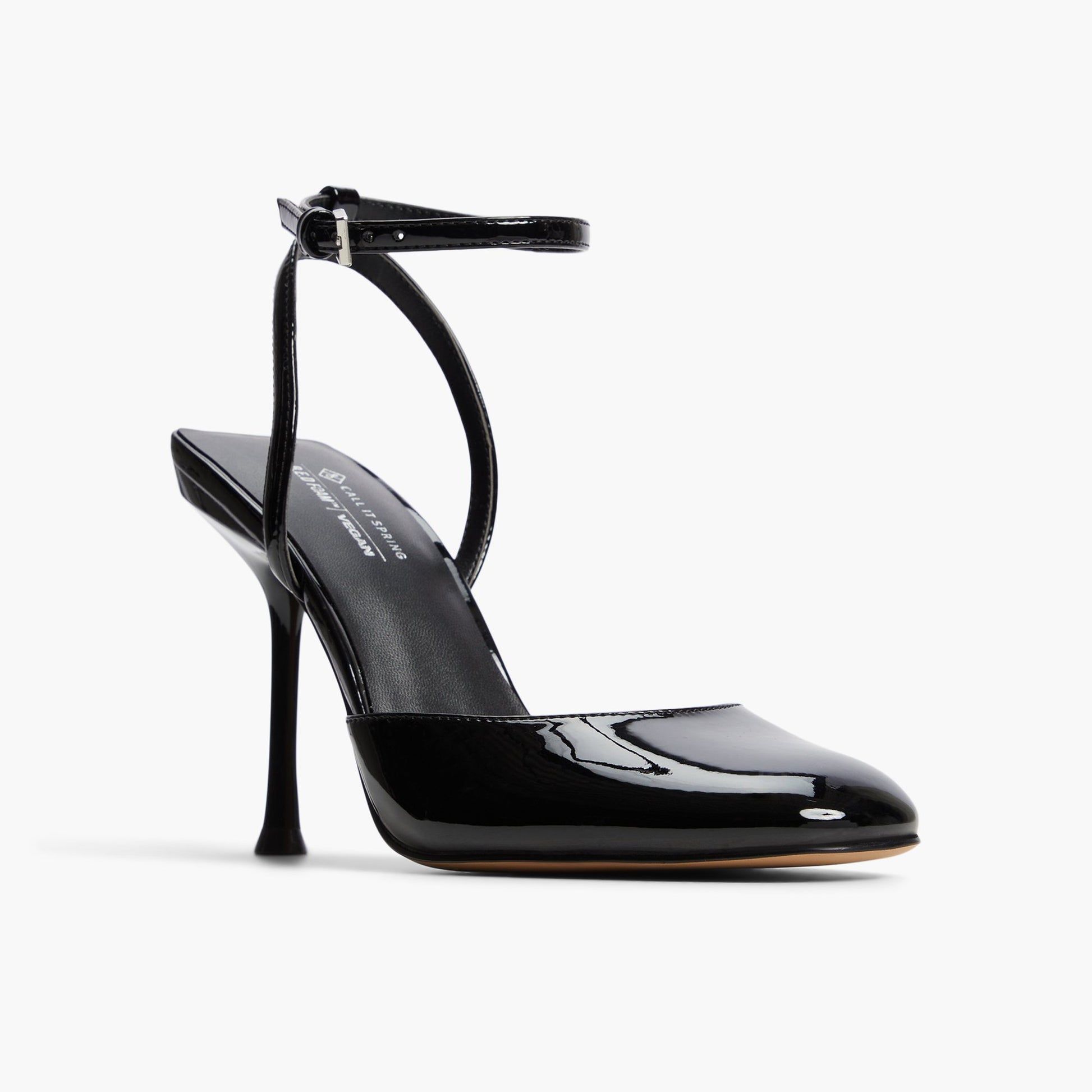 Three-quarter angle of Black Demiie Stiletto heel's front side