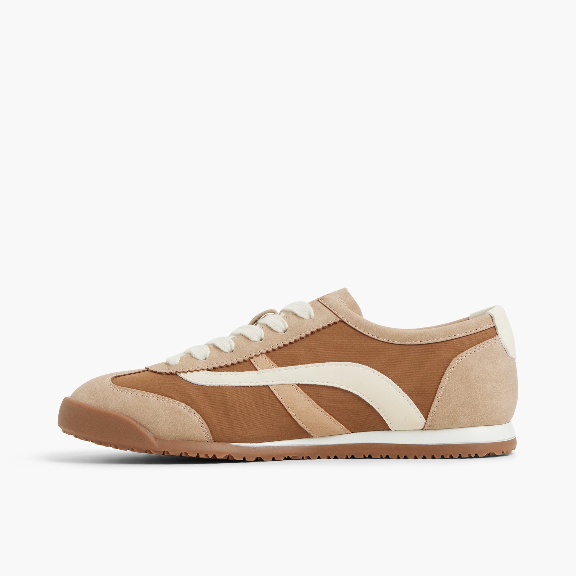 Side view of Light Brown Beaa Low-top Sneakers