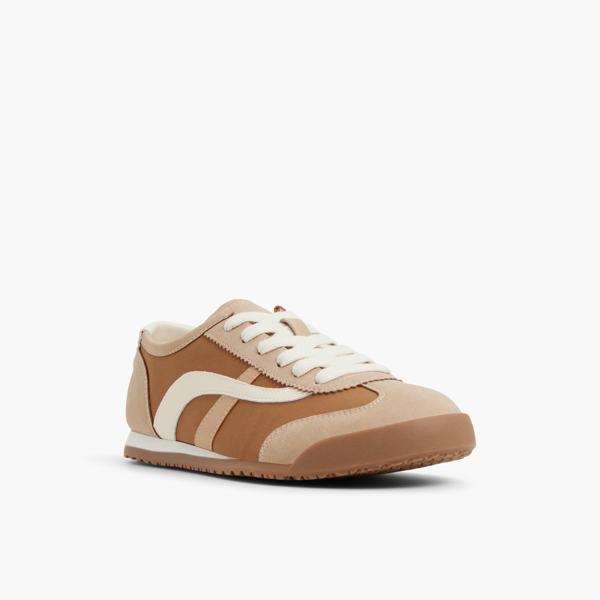 Three-quarter angle of Light Brown Beaa Low-top Sneakers's front side