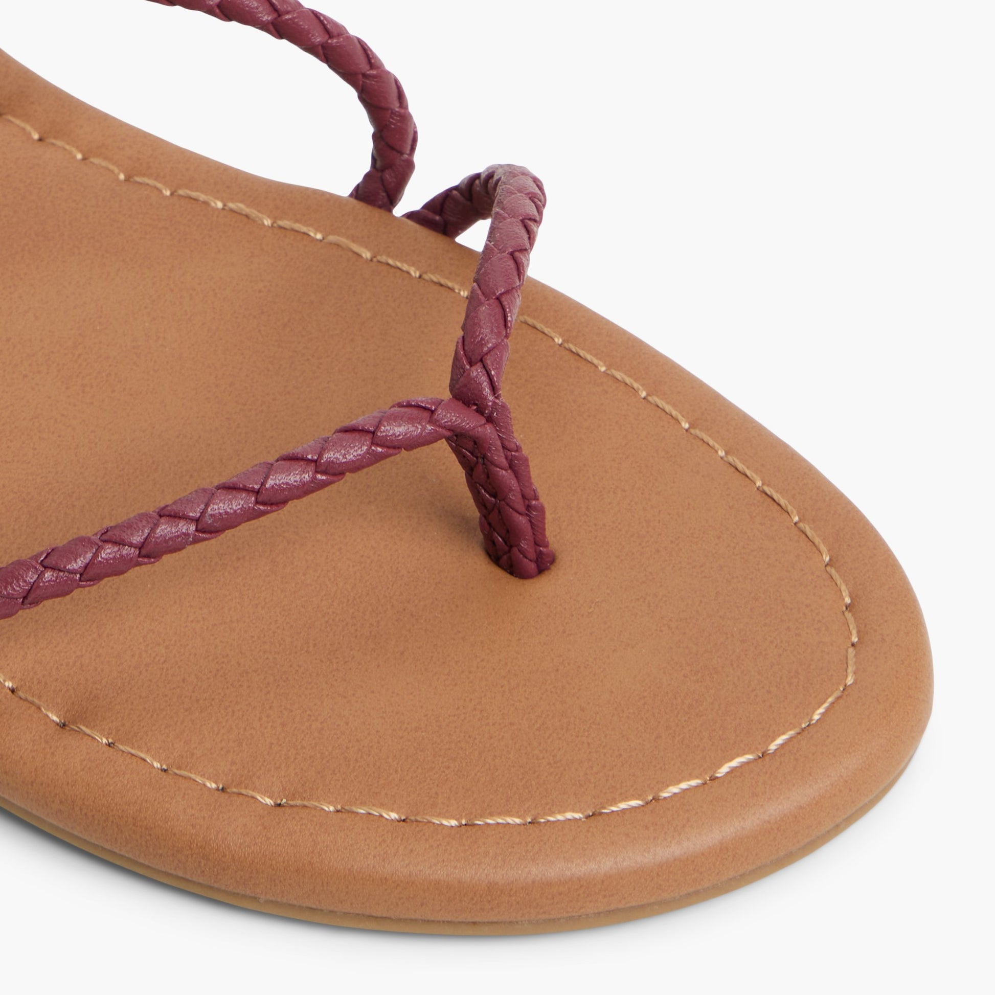 Close-up of the Dark Pink Romiie Gladiator Flat Sandals