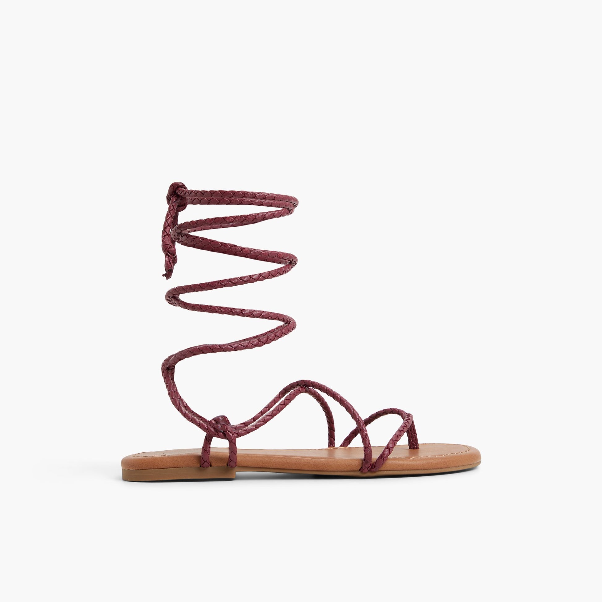Main View of Dark Pink Romiie Gladiator Flat Sandals for Womens