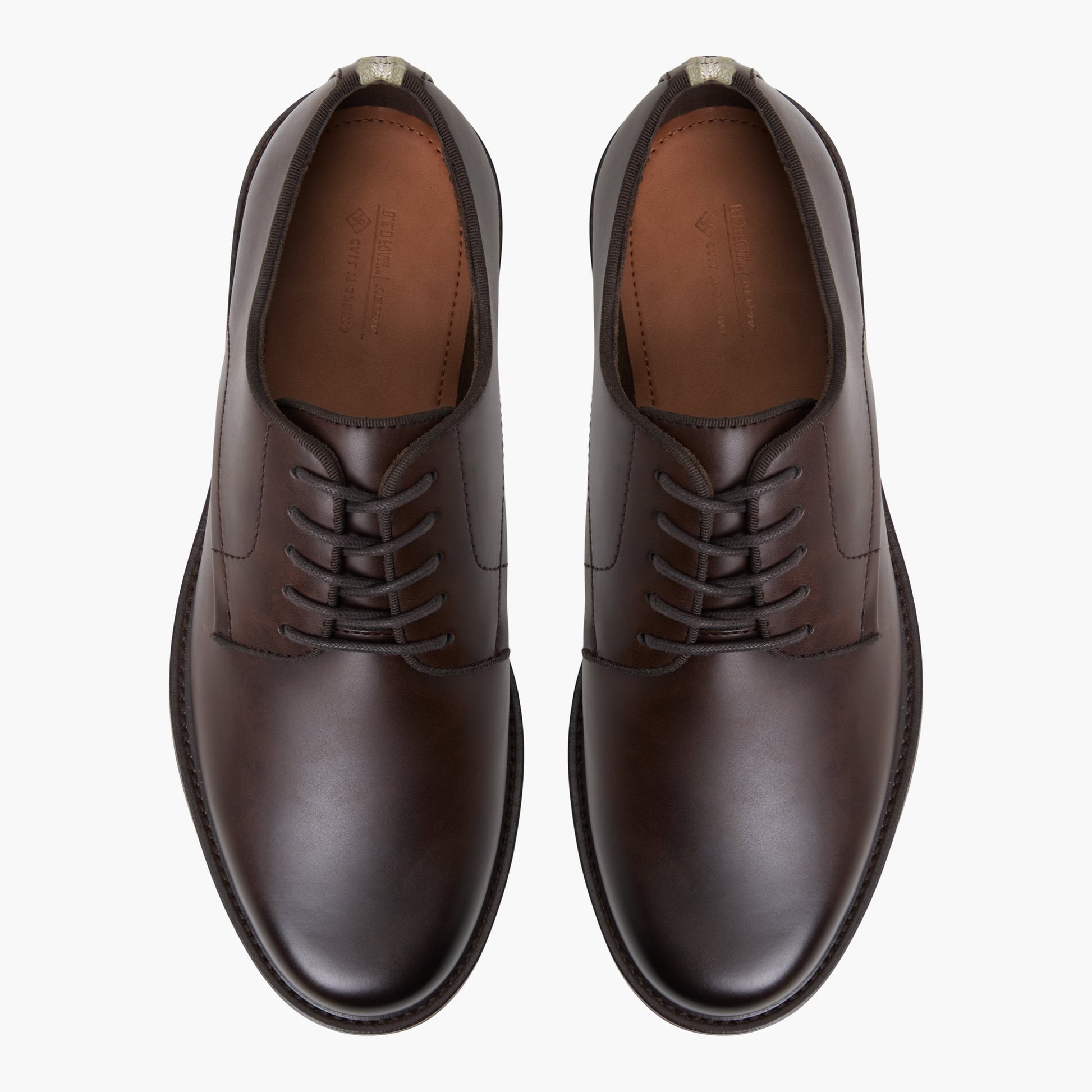 Top-down view of the Cognac Newgate Derby Shoes
