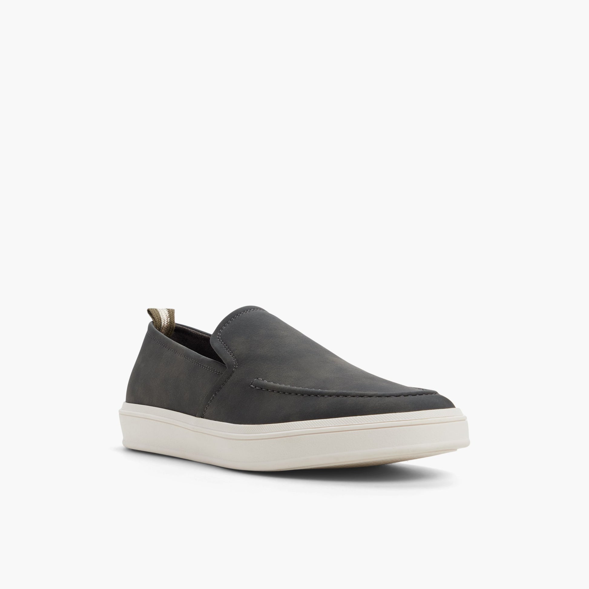 Three-quarter angle of Black Cantor Slip-on Shoes's front side