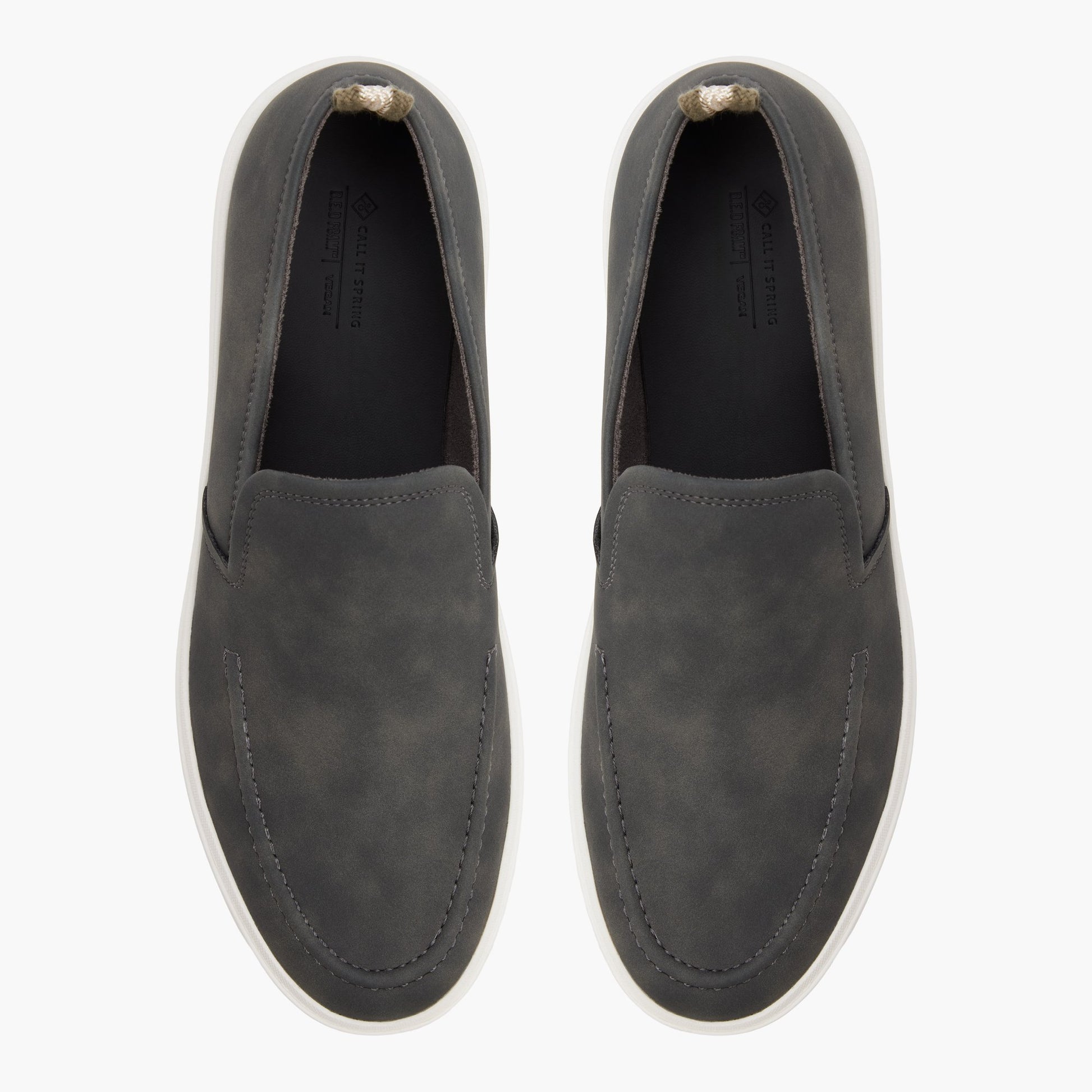 Top-down view of the Black Cantor Slip-on Shoes