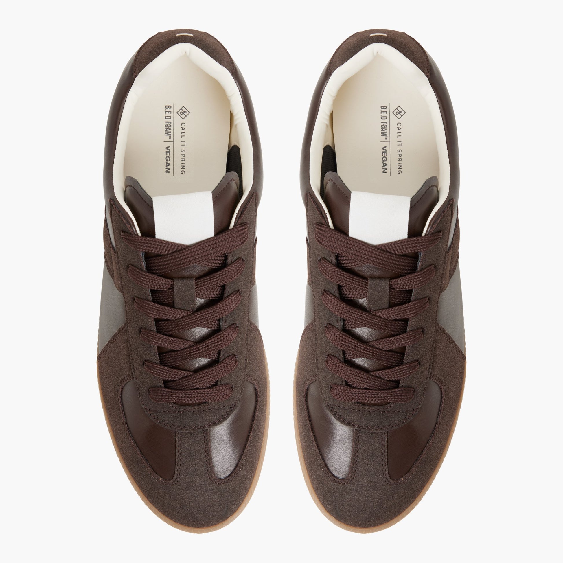 Top-down view of the Brown Tenor Low-top Sneakers
