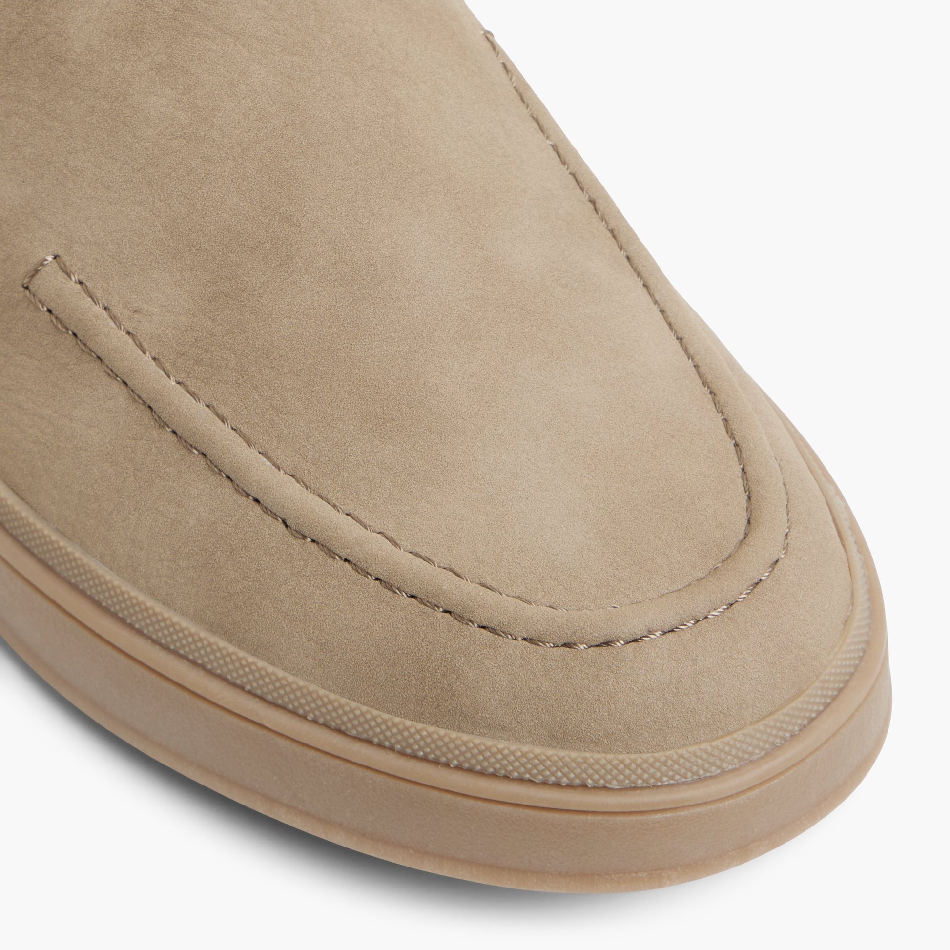 Close-up of the Taupe Cantor Slip-on Shoes