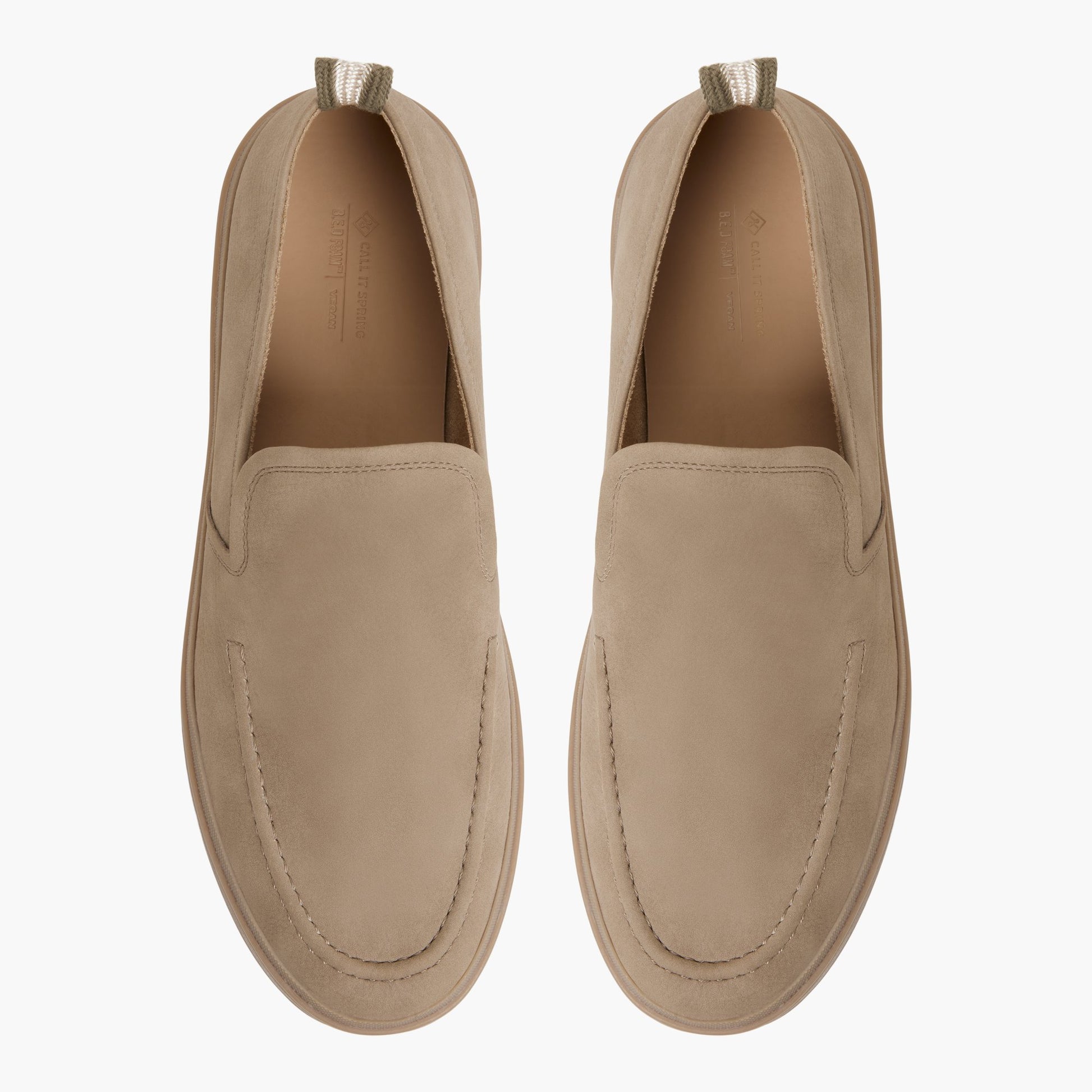 Top-down view of the Taupe Cantor Slip-on Shoes