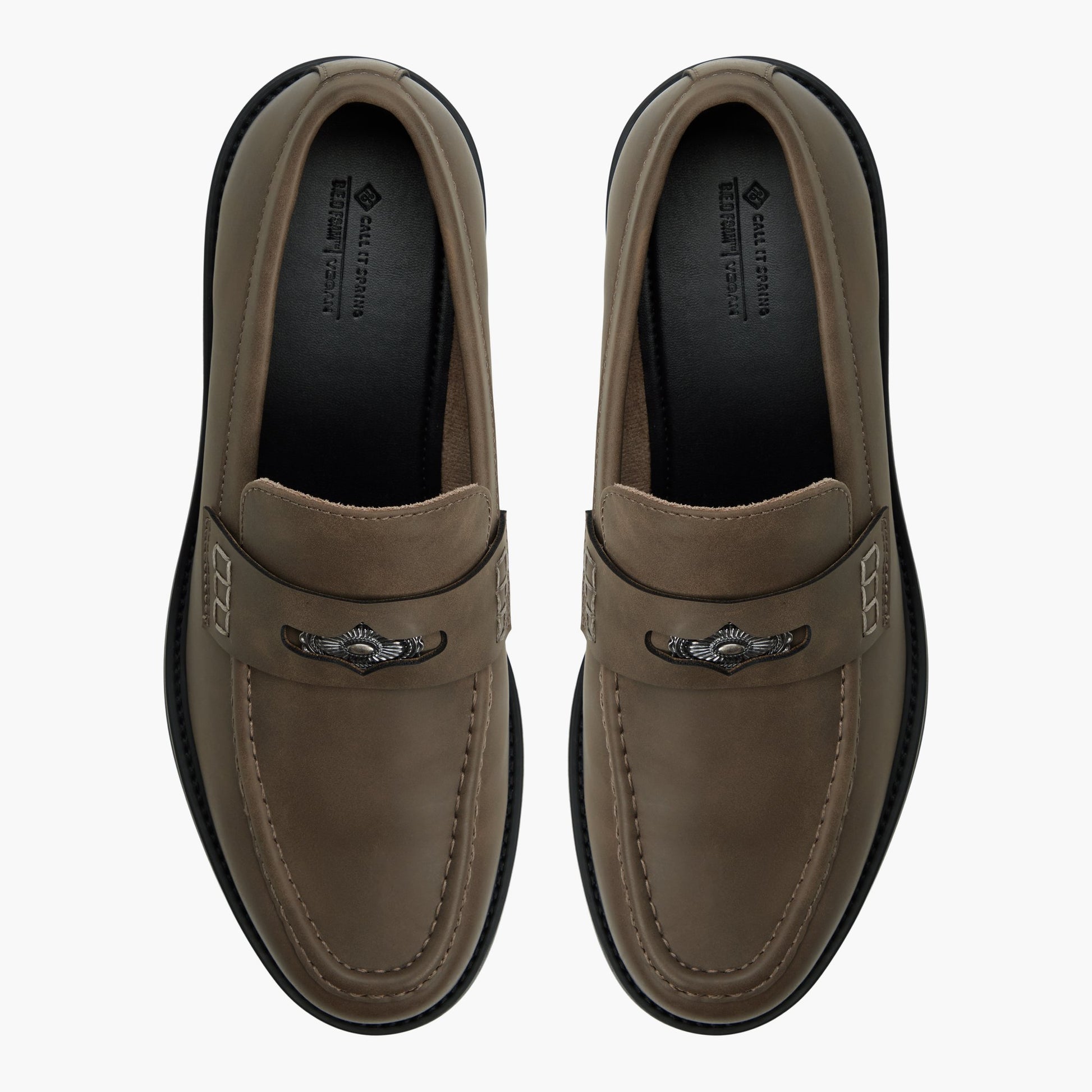 Top-down view of the Taupe Bickford Penny Loafers