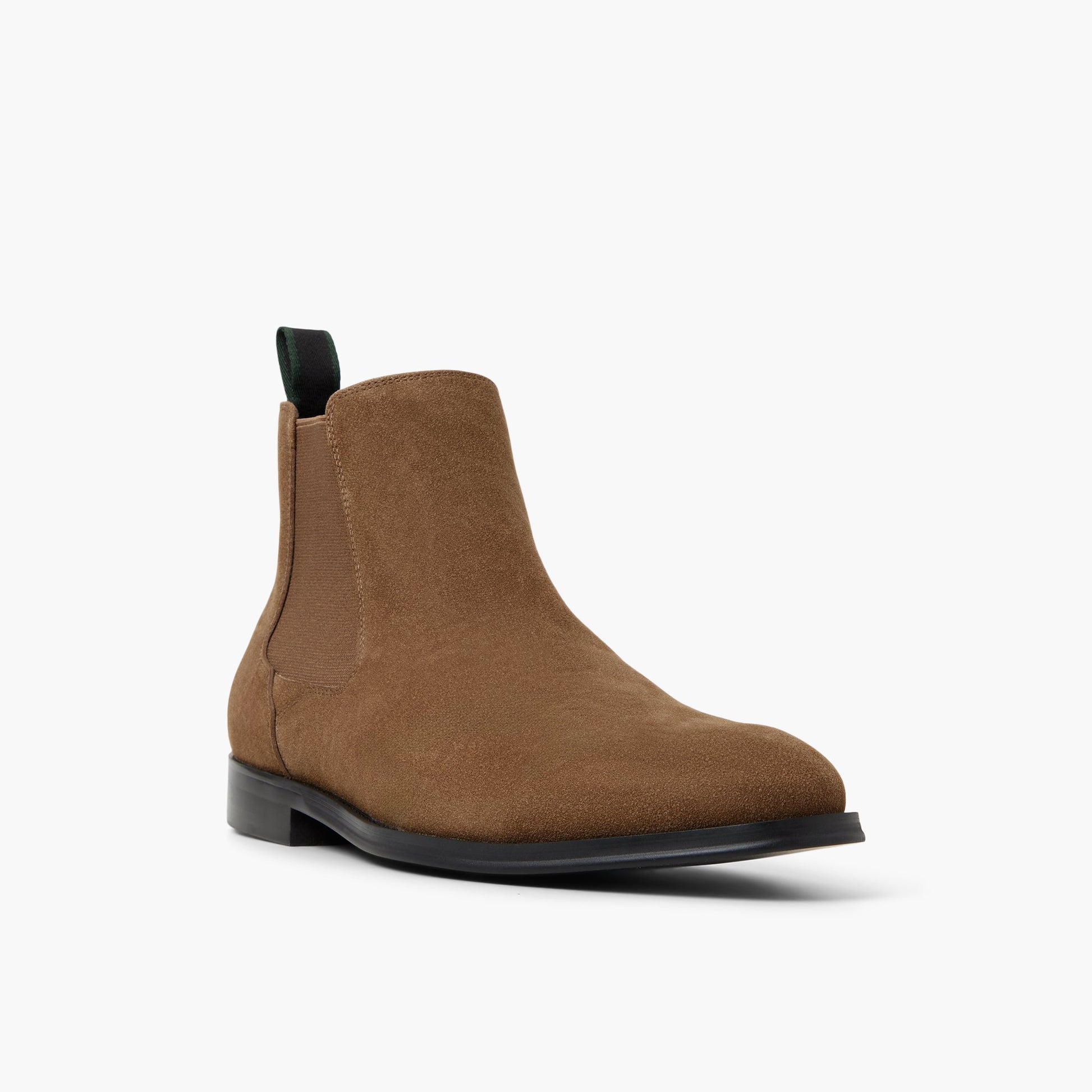 Three-quarter angle of Taupe Britton Chelsea Boots's front side