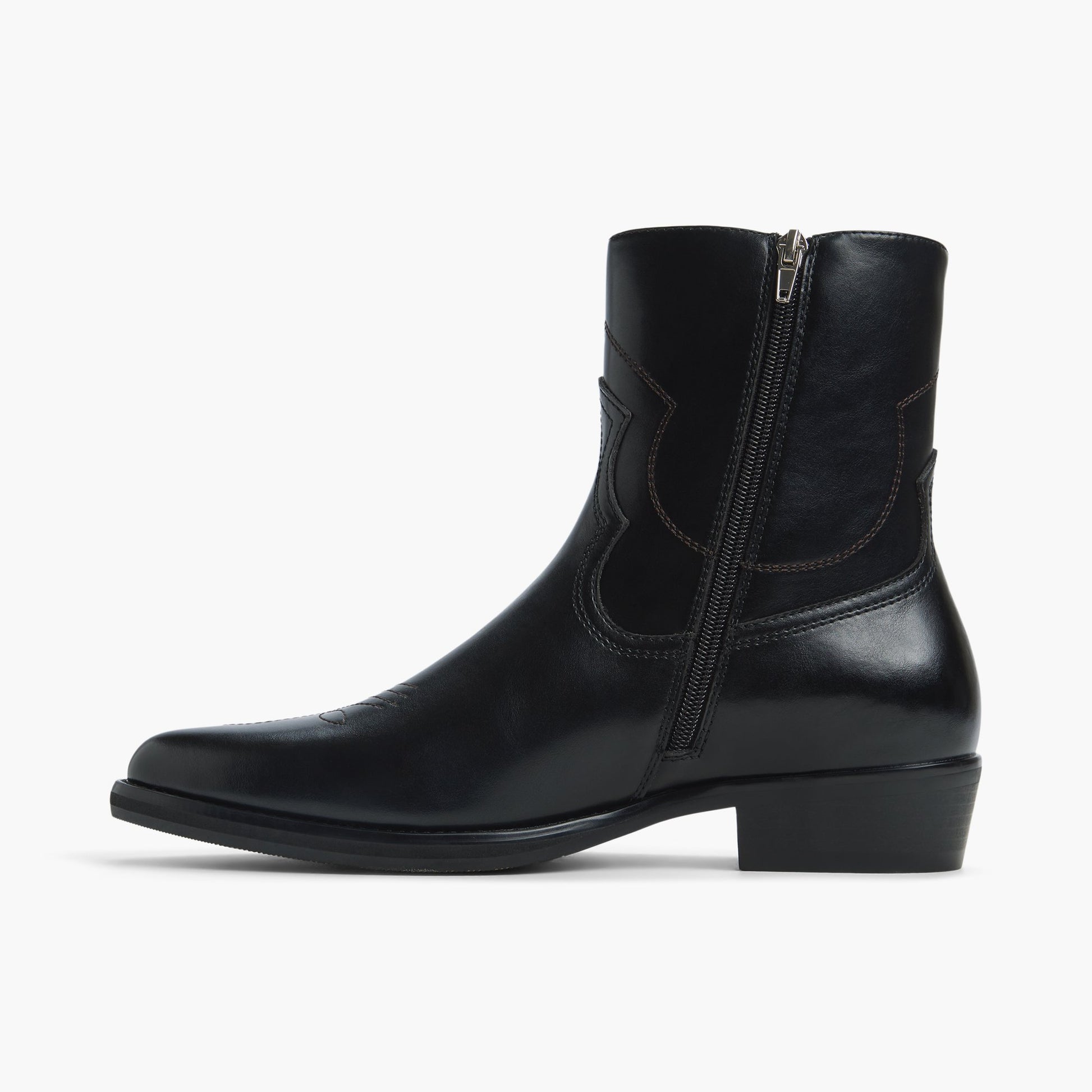 Side view of Black Hillman Western Boots