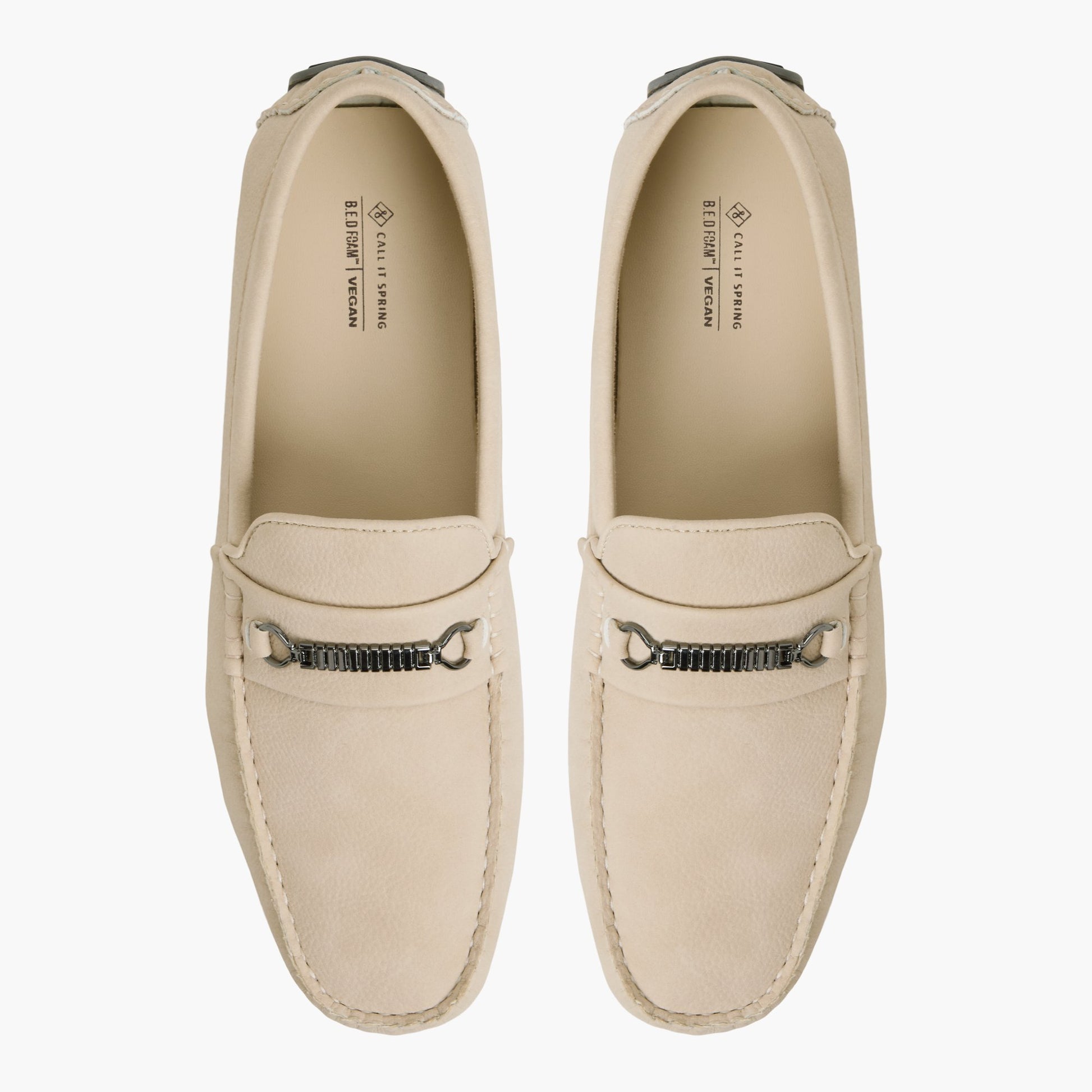 Top-down view of the Light Beige Carmichael Loafers