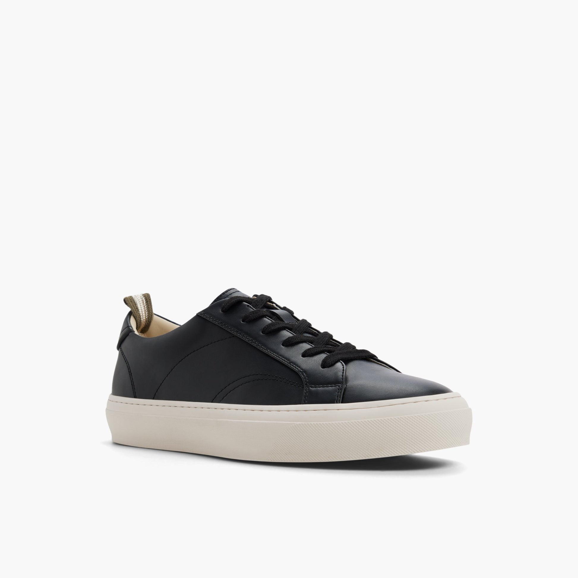 Three-quarter angle of Black Taser Lace-up Shoes's front side