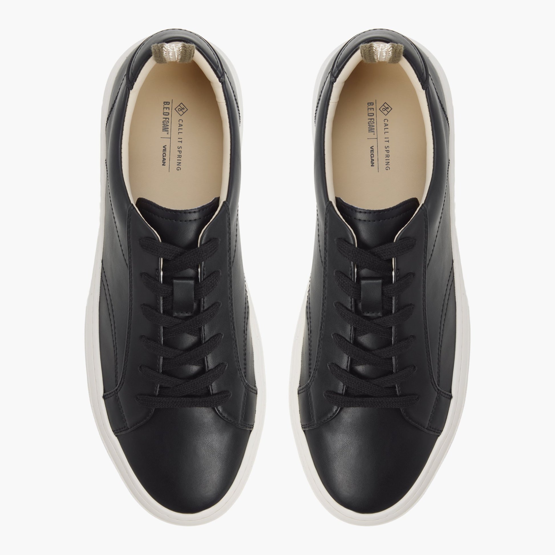 Top-down view of the Black Taser Lace-up Shoes