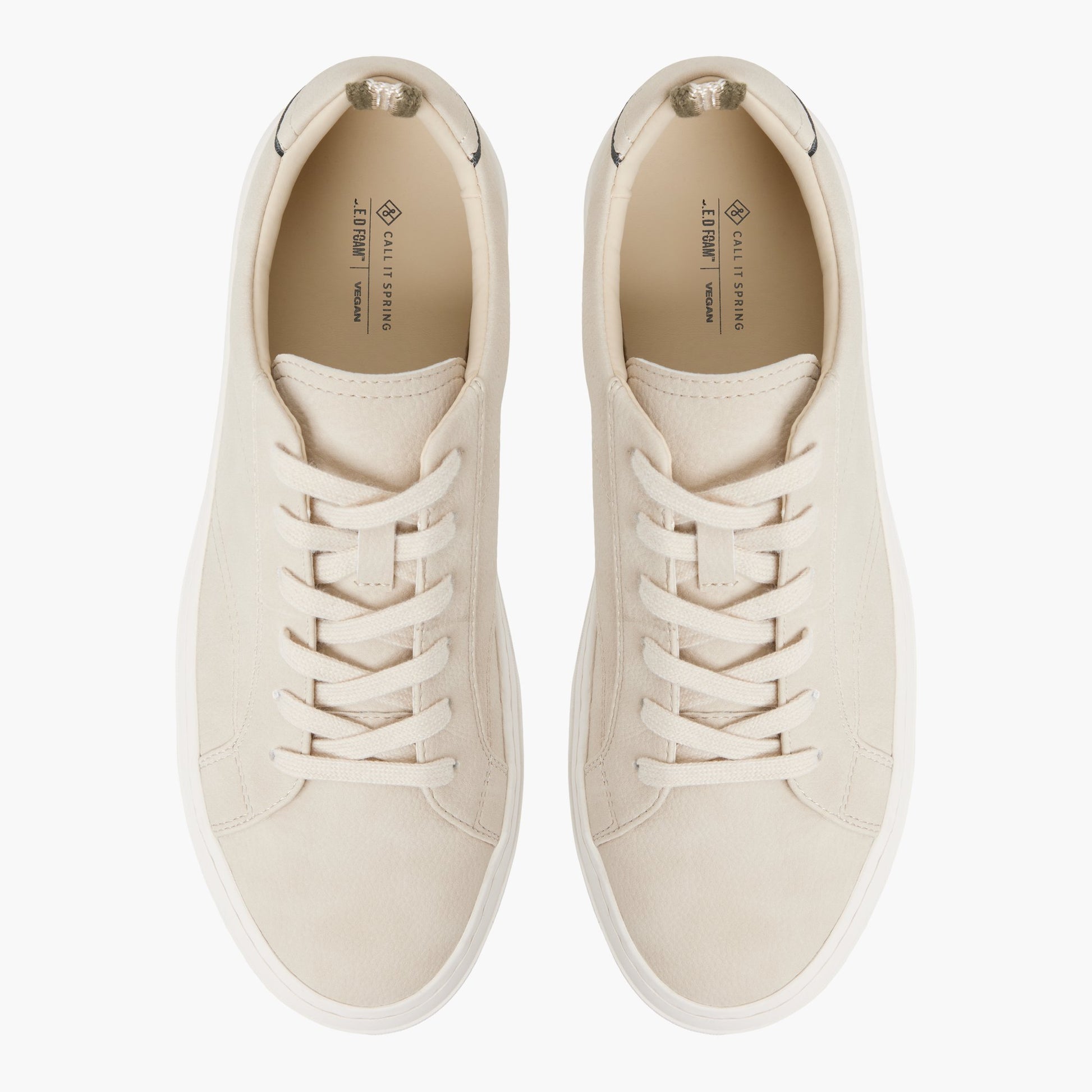 Top-down view of the Cream Taser Lace-up Shoes