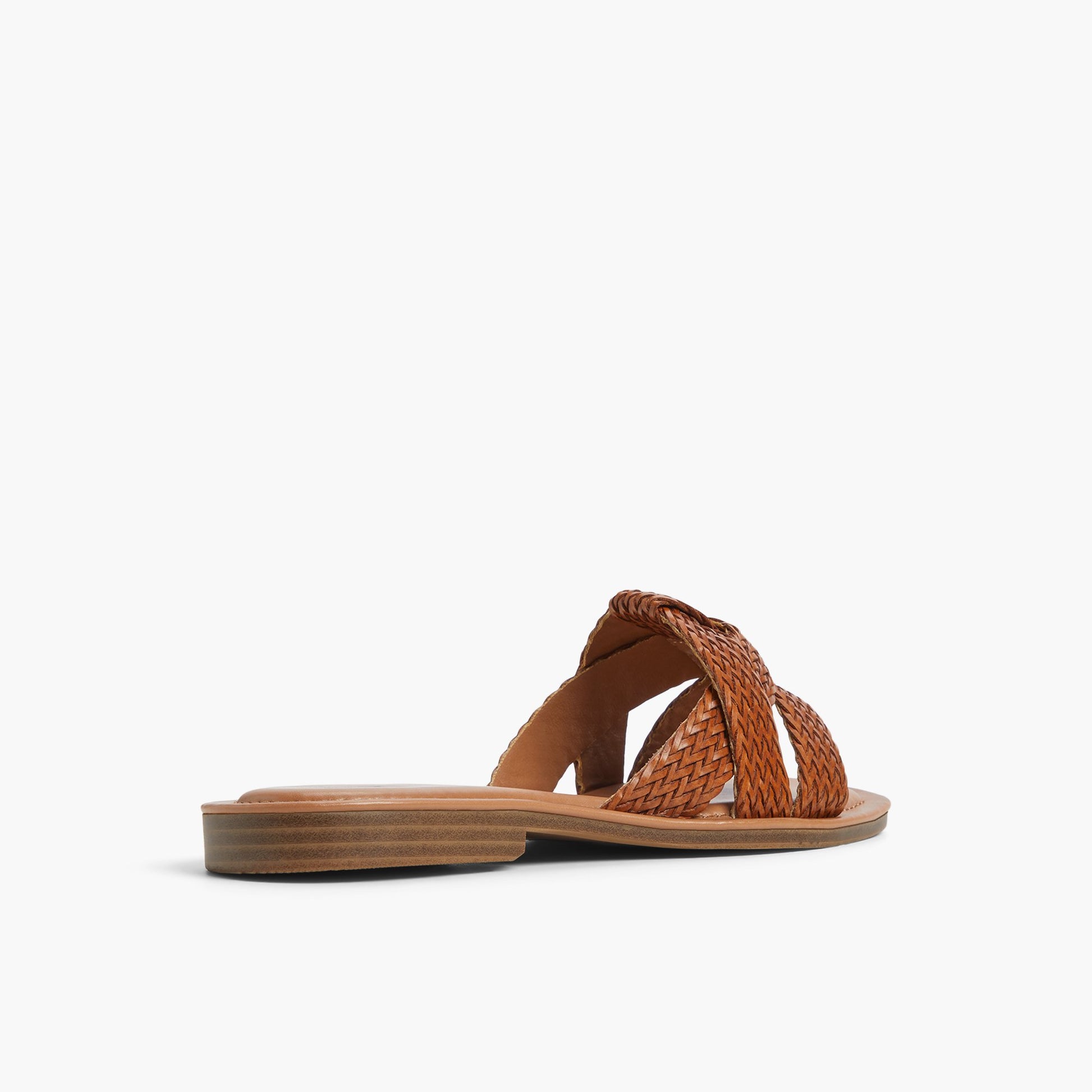 Three-quarter angle of Cognac Paullah Slides's back side