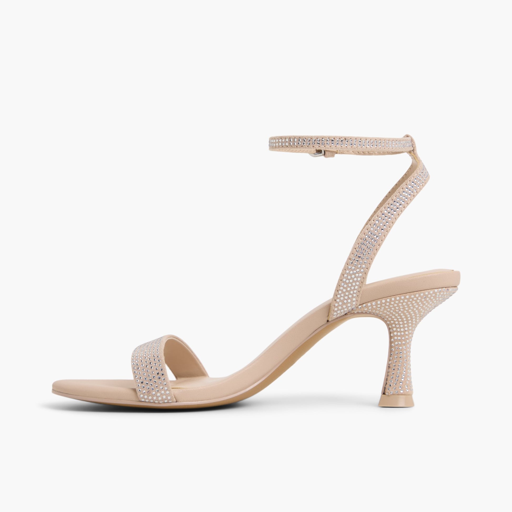 Side view of Bone Madelyyn Kitten Heel Sandals