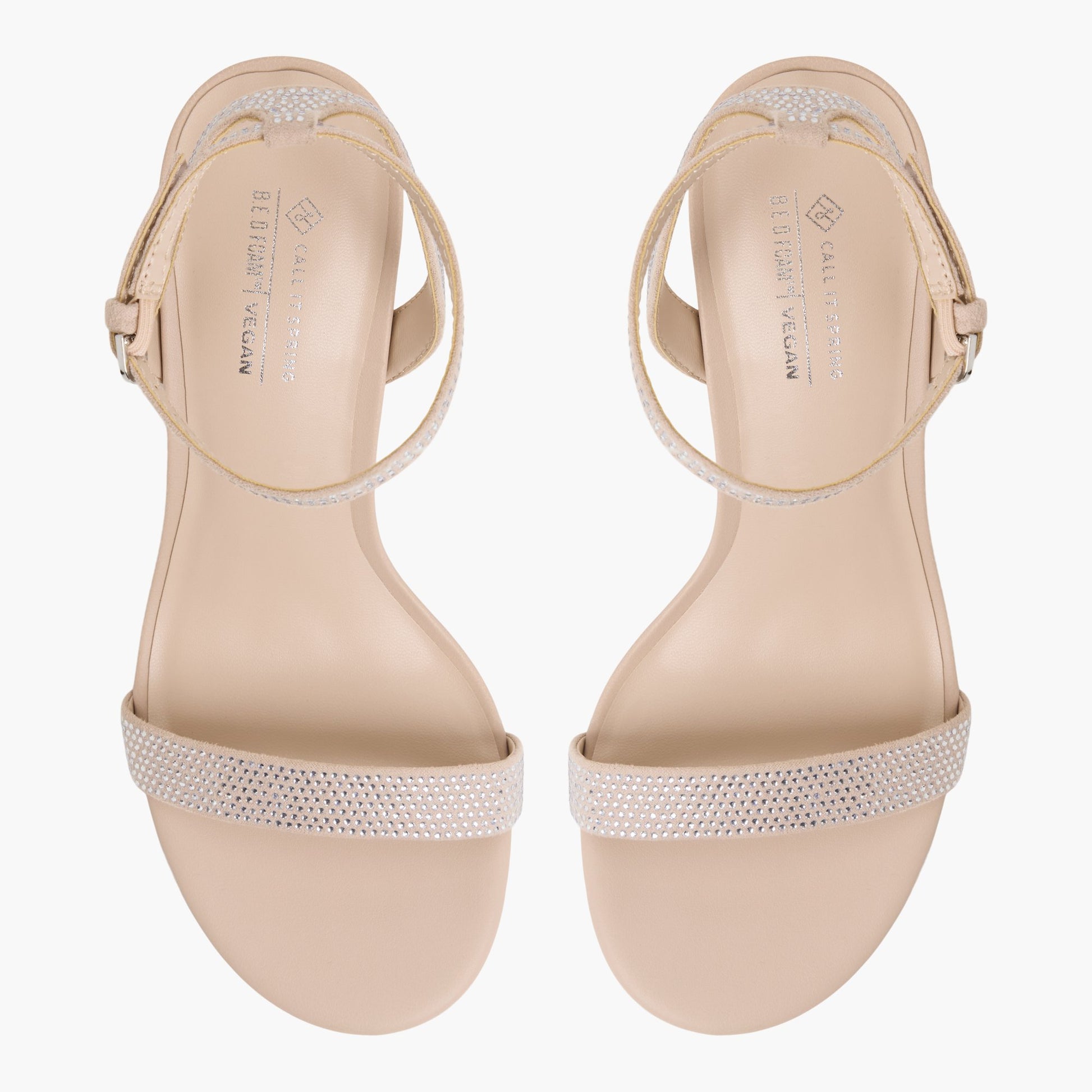 Top-down view of the Bone Madelyyn Kitten Heel Sandals