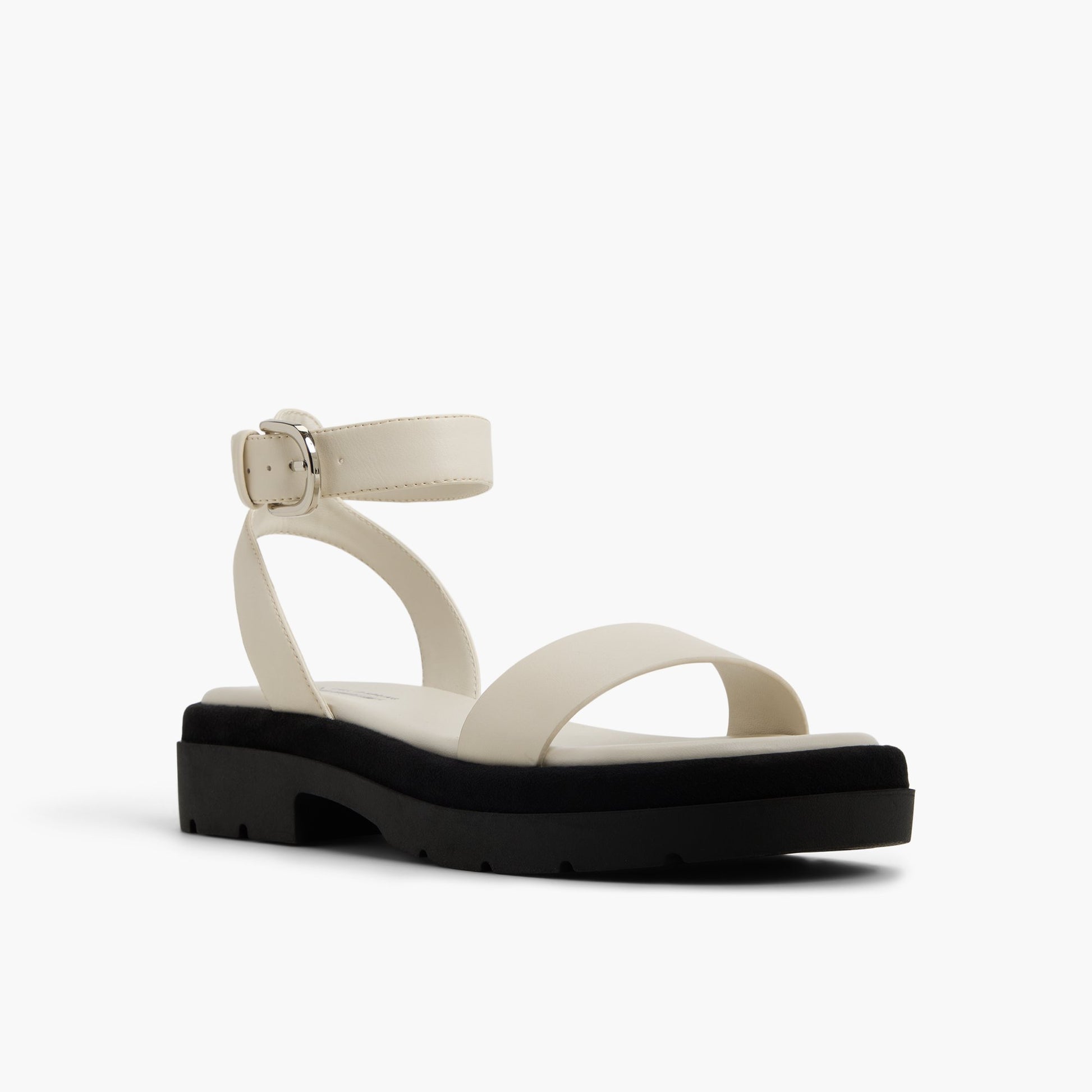 Three-quarter angle of Ice Joellle Chunky Flat Sandals's front side