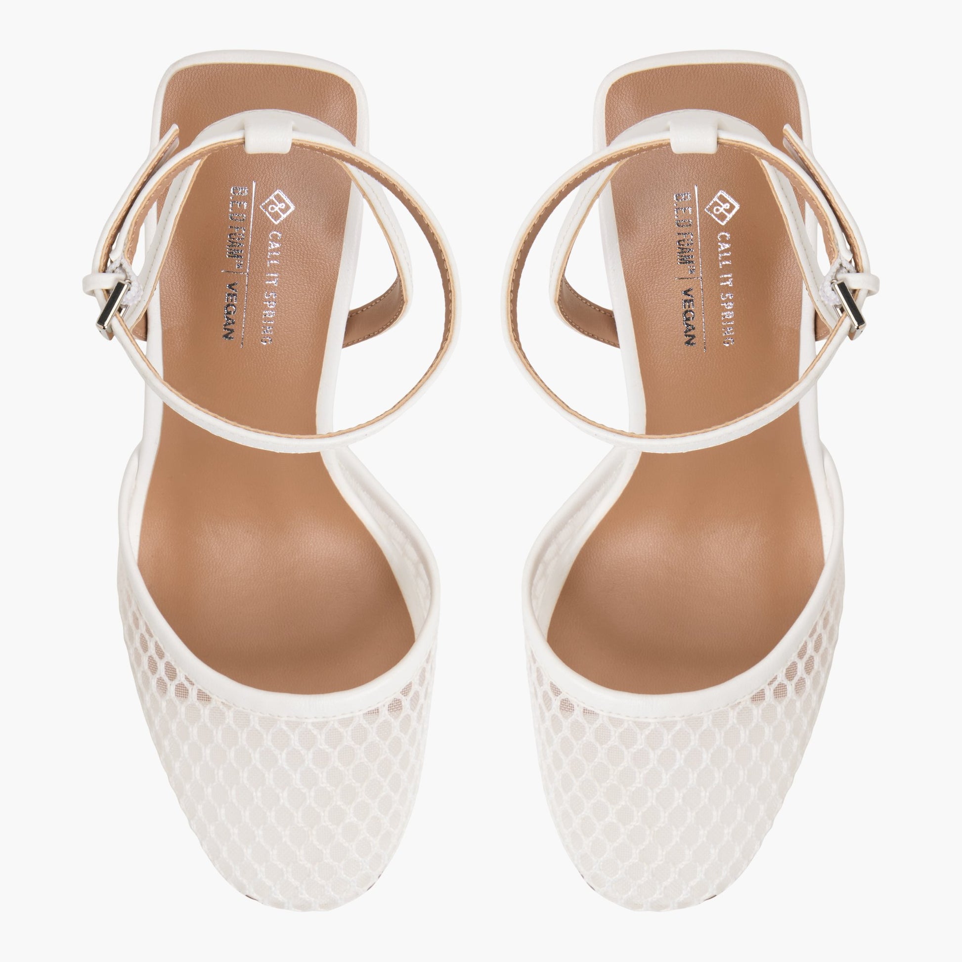Top-down view of the White Demiie Stiletto heel