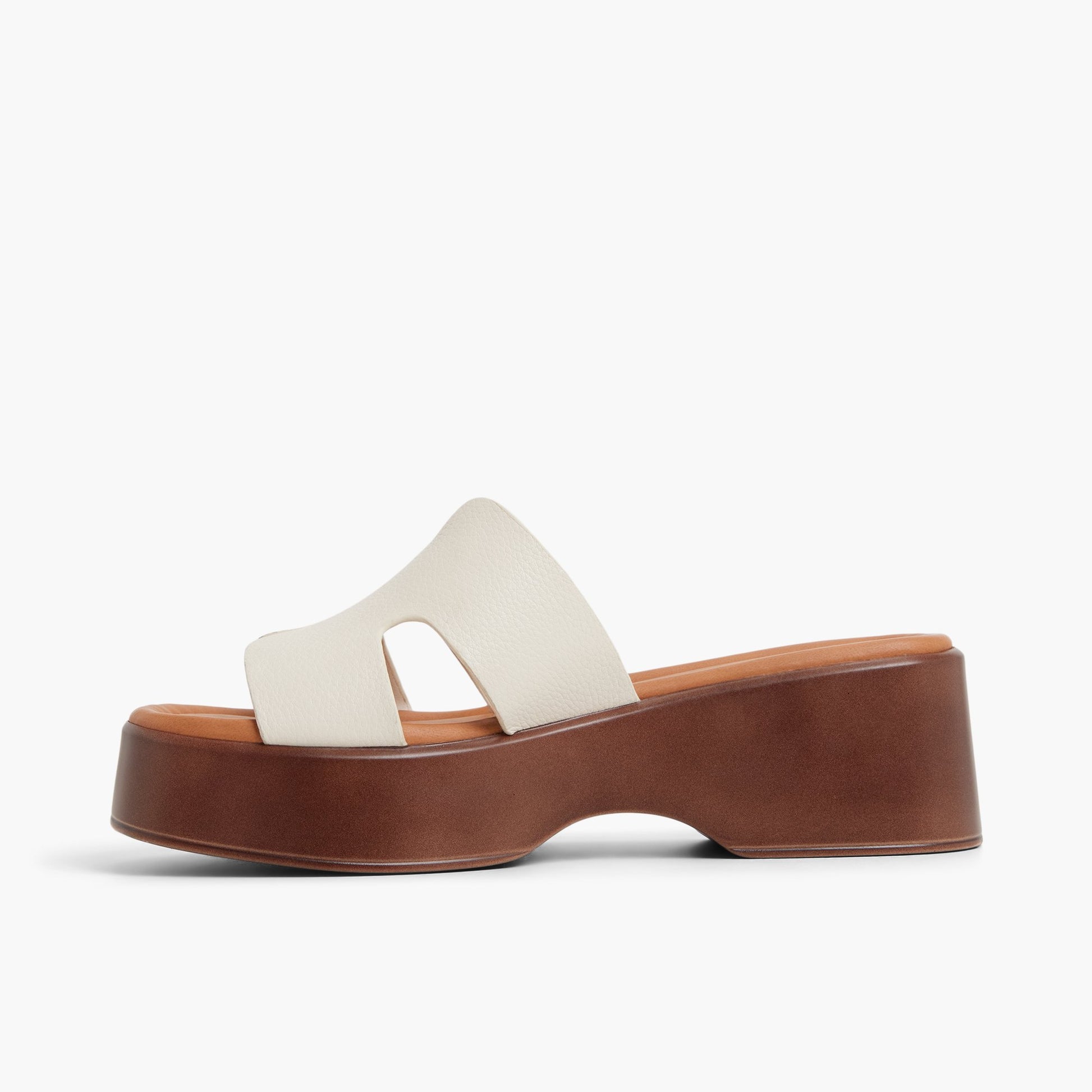 Side view of Ice Abilene Mid Heel Platform Slides
