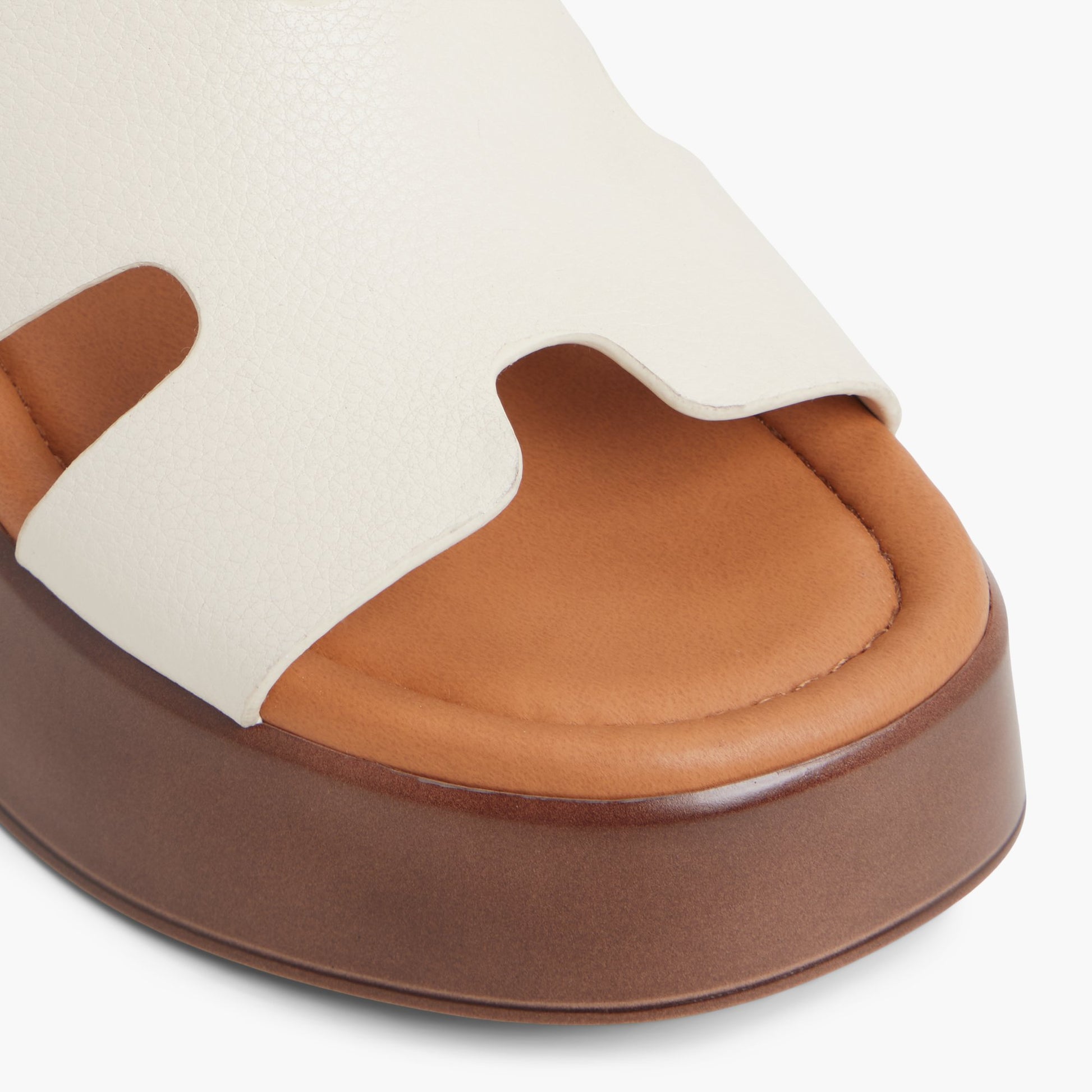 Close-up of the Ice Abilene Mid Heel Platform Slides