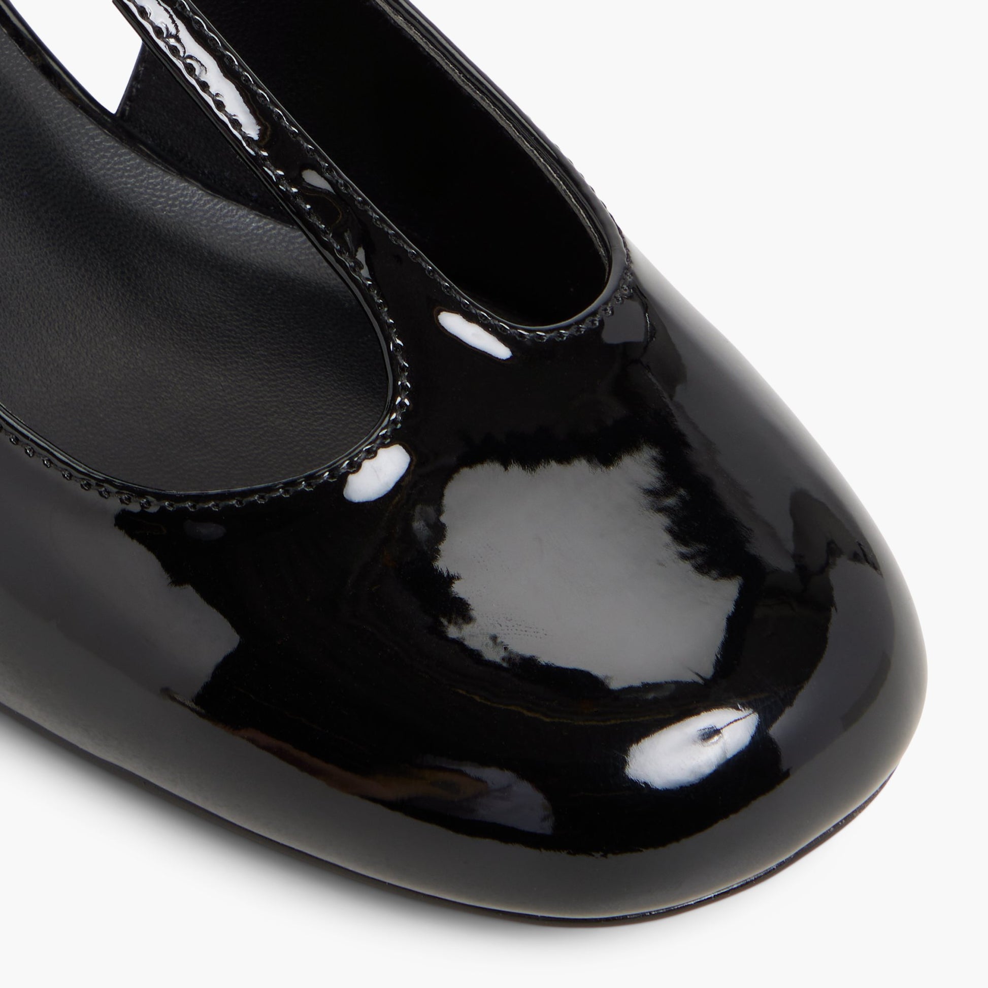 Close-up of the Black Tiiana T-Bar Slingback Heels