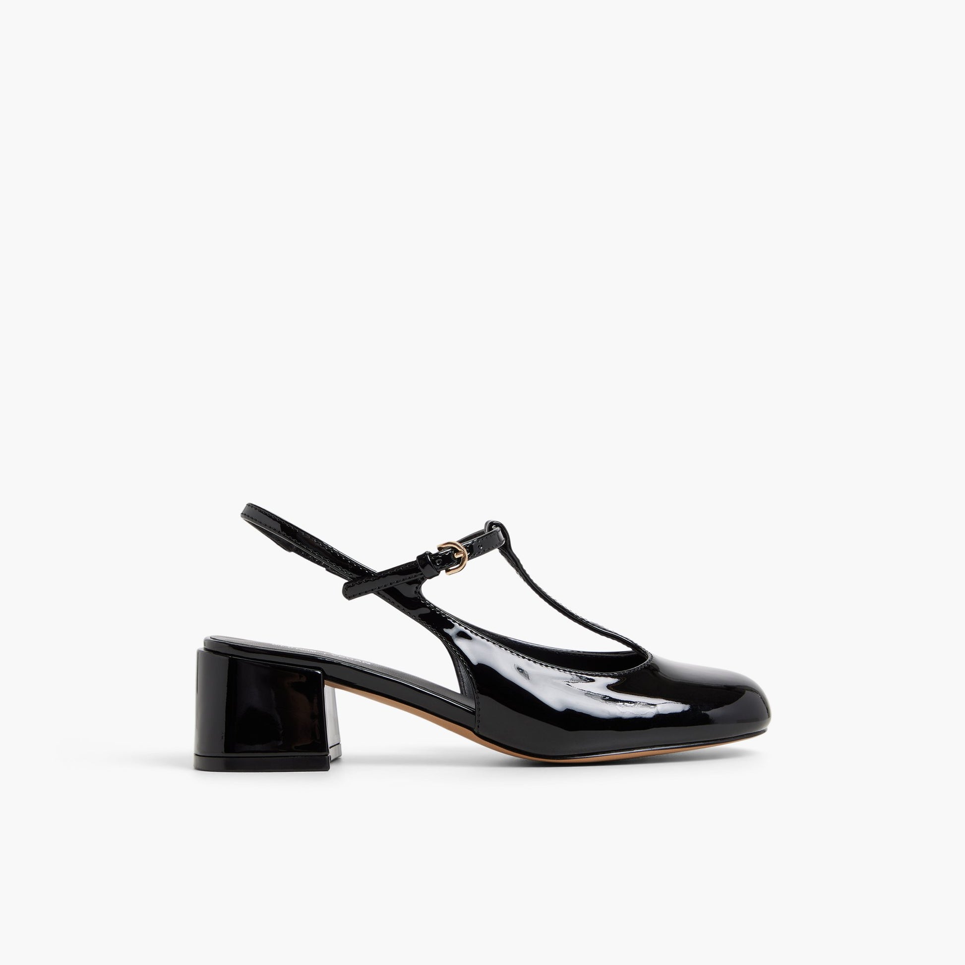 Main View of Black Tiiana T-Bar Slingback Heels for Womens