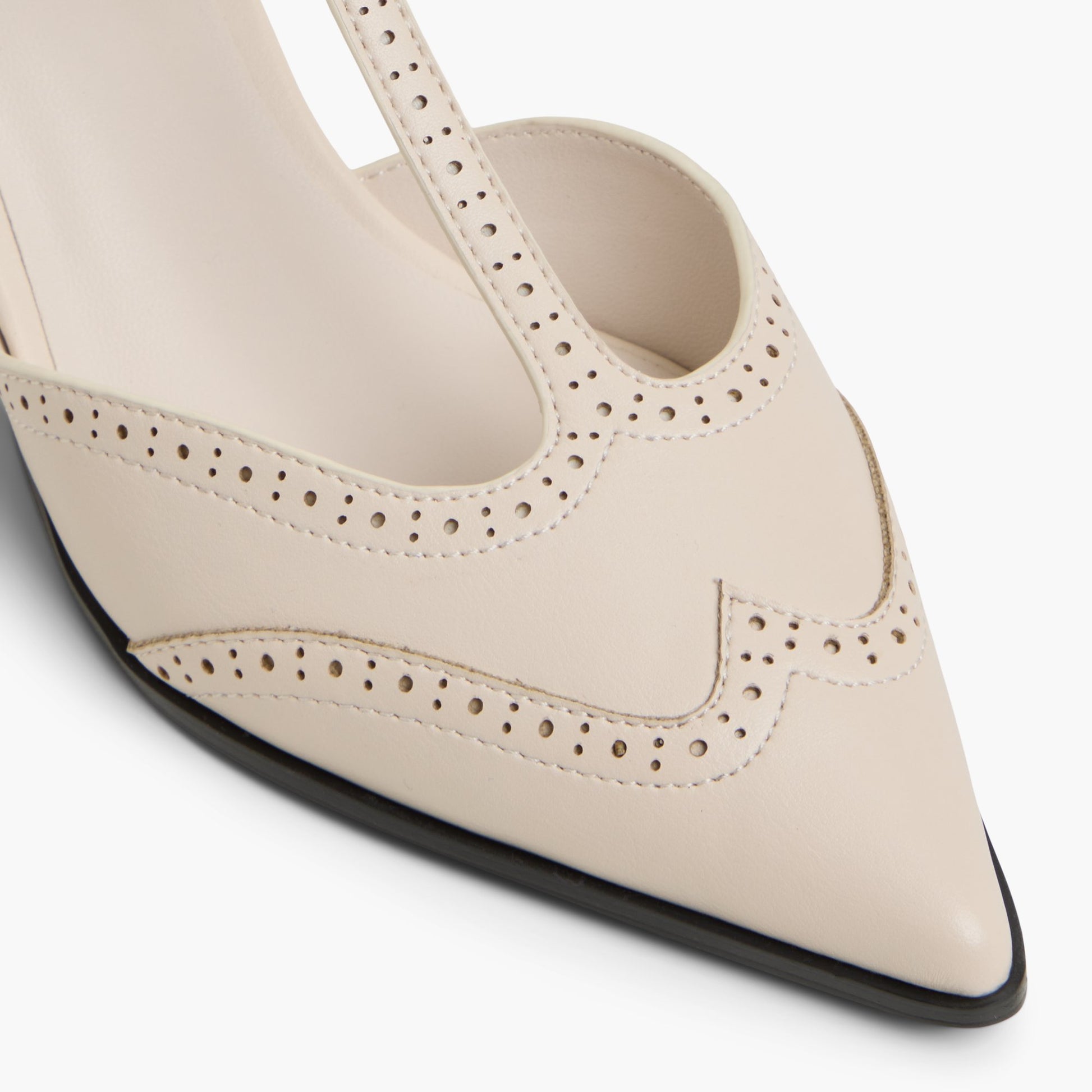 Close-up of the Ice Taliia T-Bar Kitten Heels