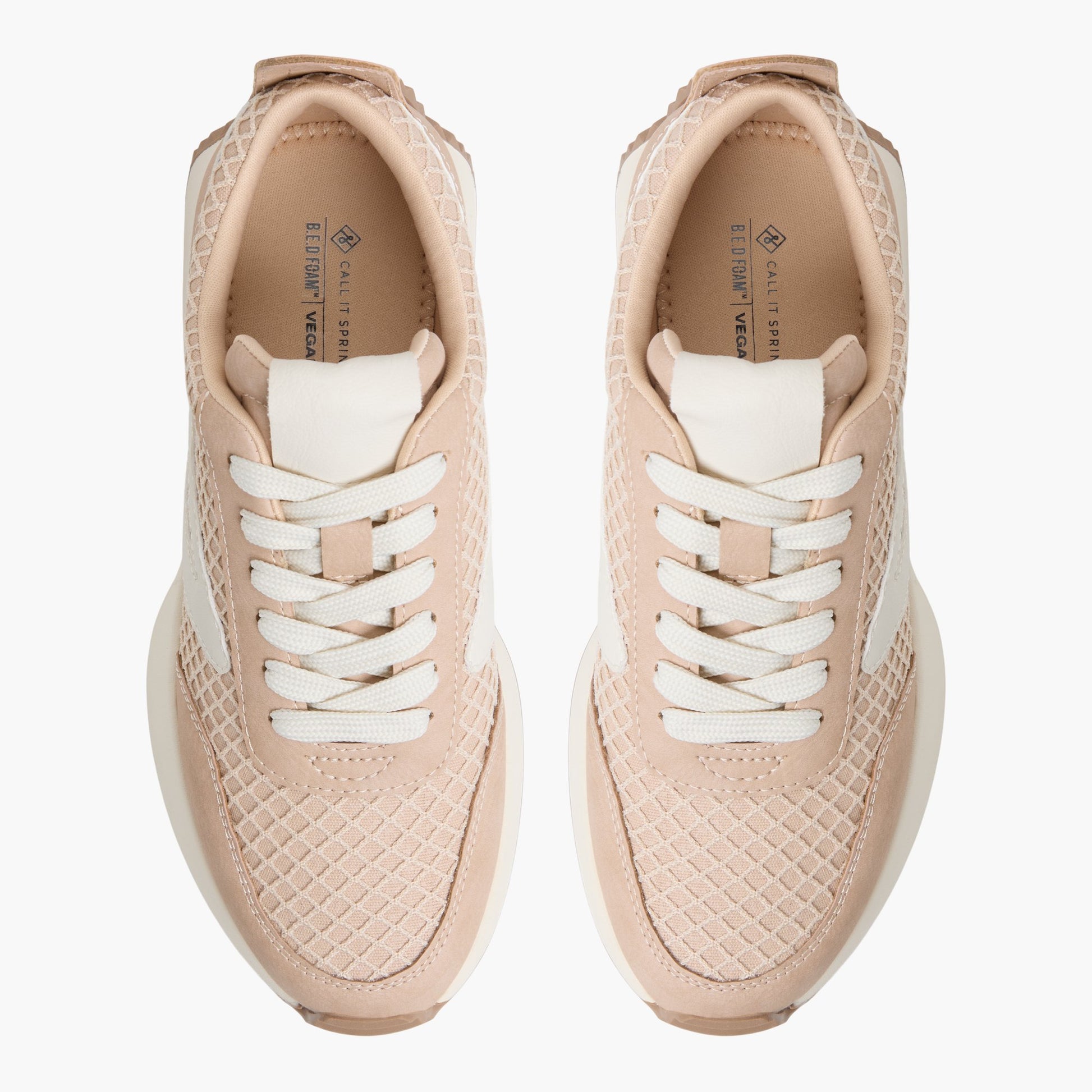 Top-down view of the Beige Danie Low-Top Sneakers