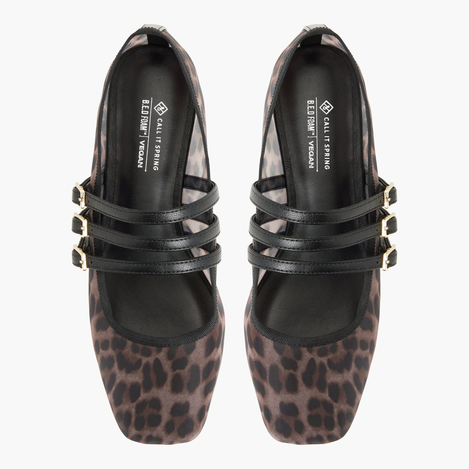 Top-down view of the Open Brown Kamelie Mary Jane Flats