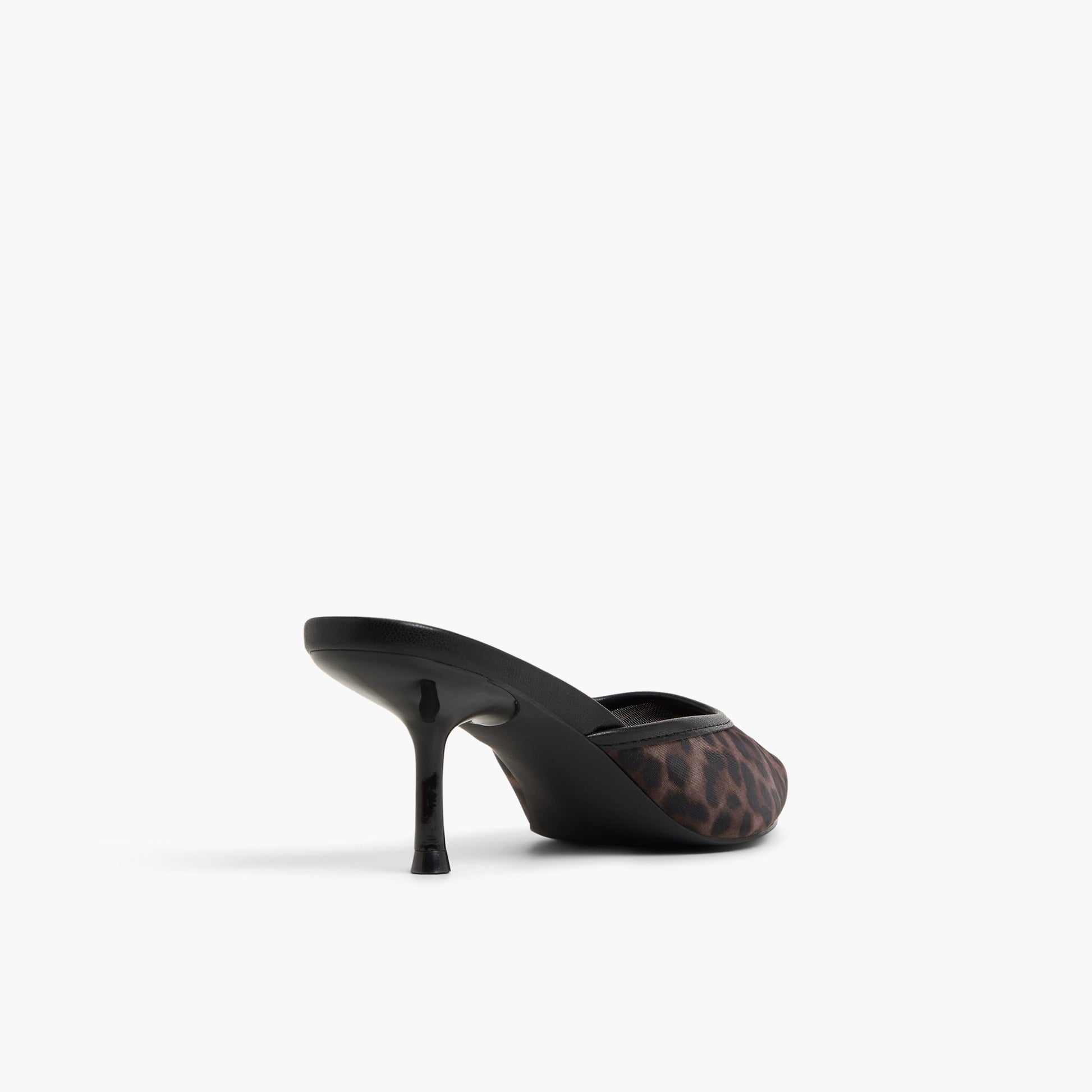 Three-quarter angle of Open Brown Era Kitten Heel Mules's back side