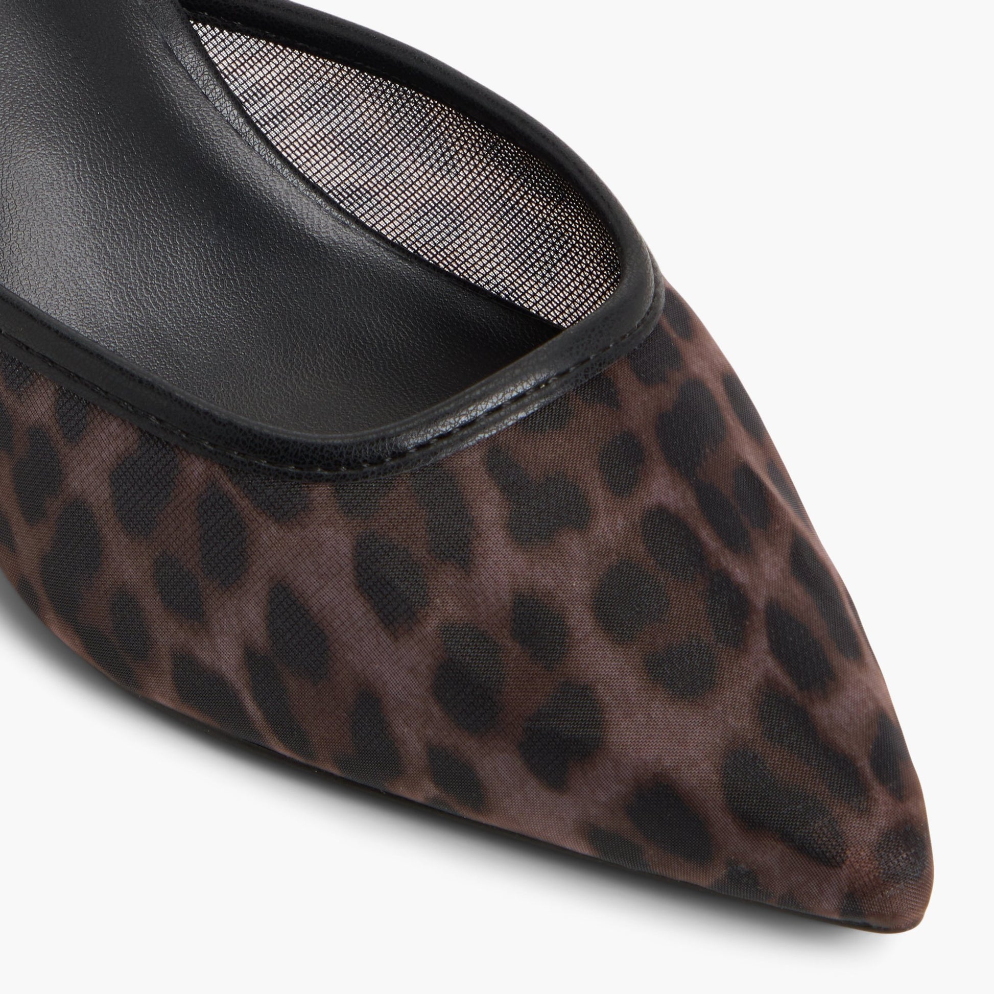 Close-up of the Open Brown Era Kitten Heel Mules