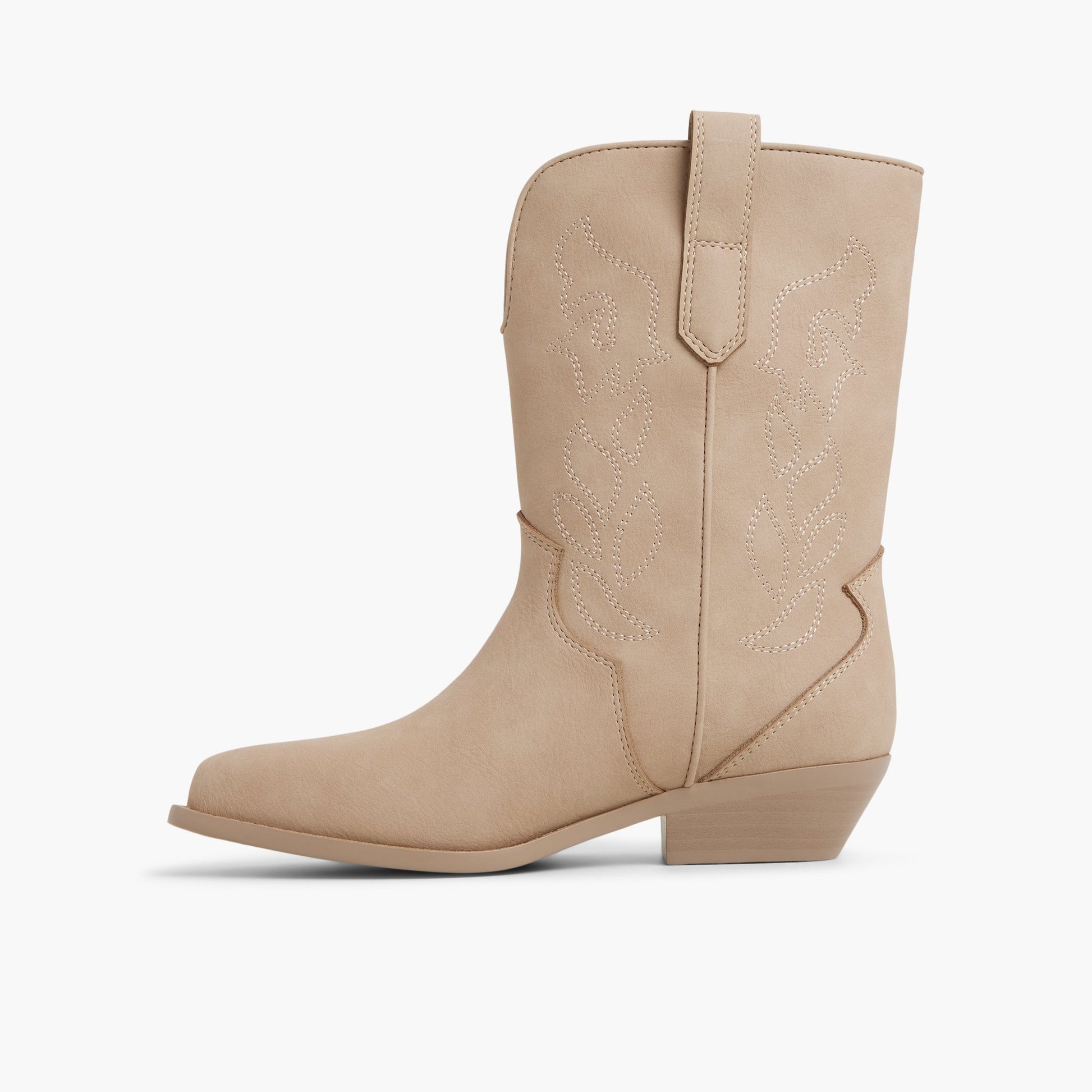 Side view of Bone Sareena Western Mid-Calf Boots