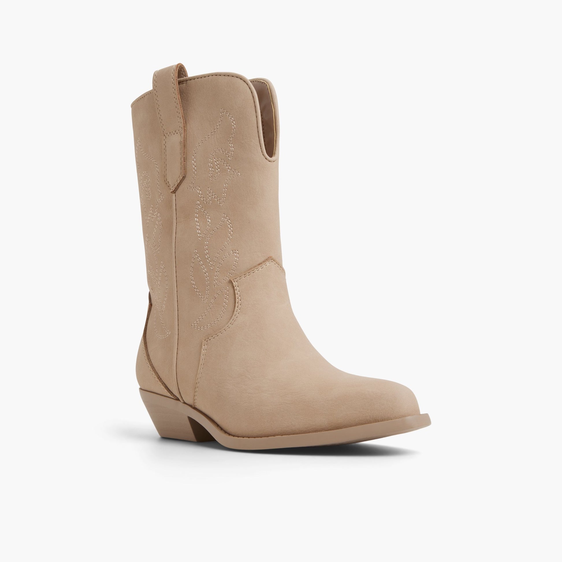 Three-quarter angle of Bone Sareena Western Mid-Calf Boots's front side