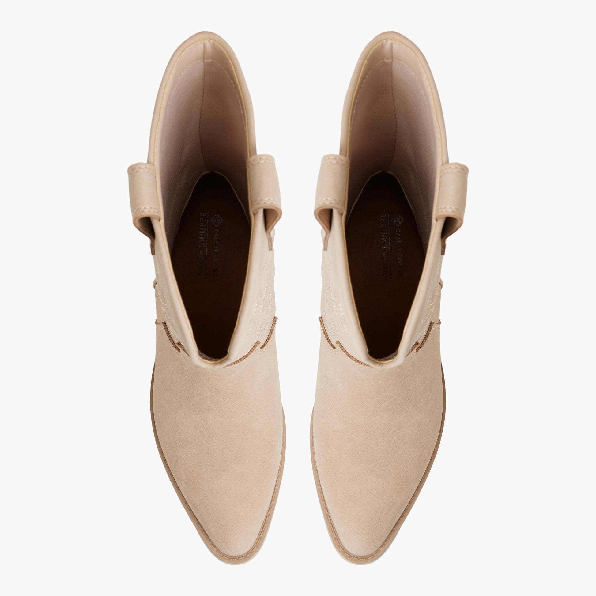 Top-down view of the Bone Sareena Western Mid-Calf Boots