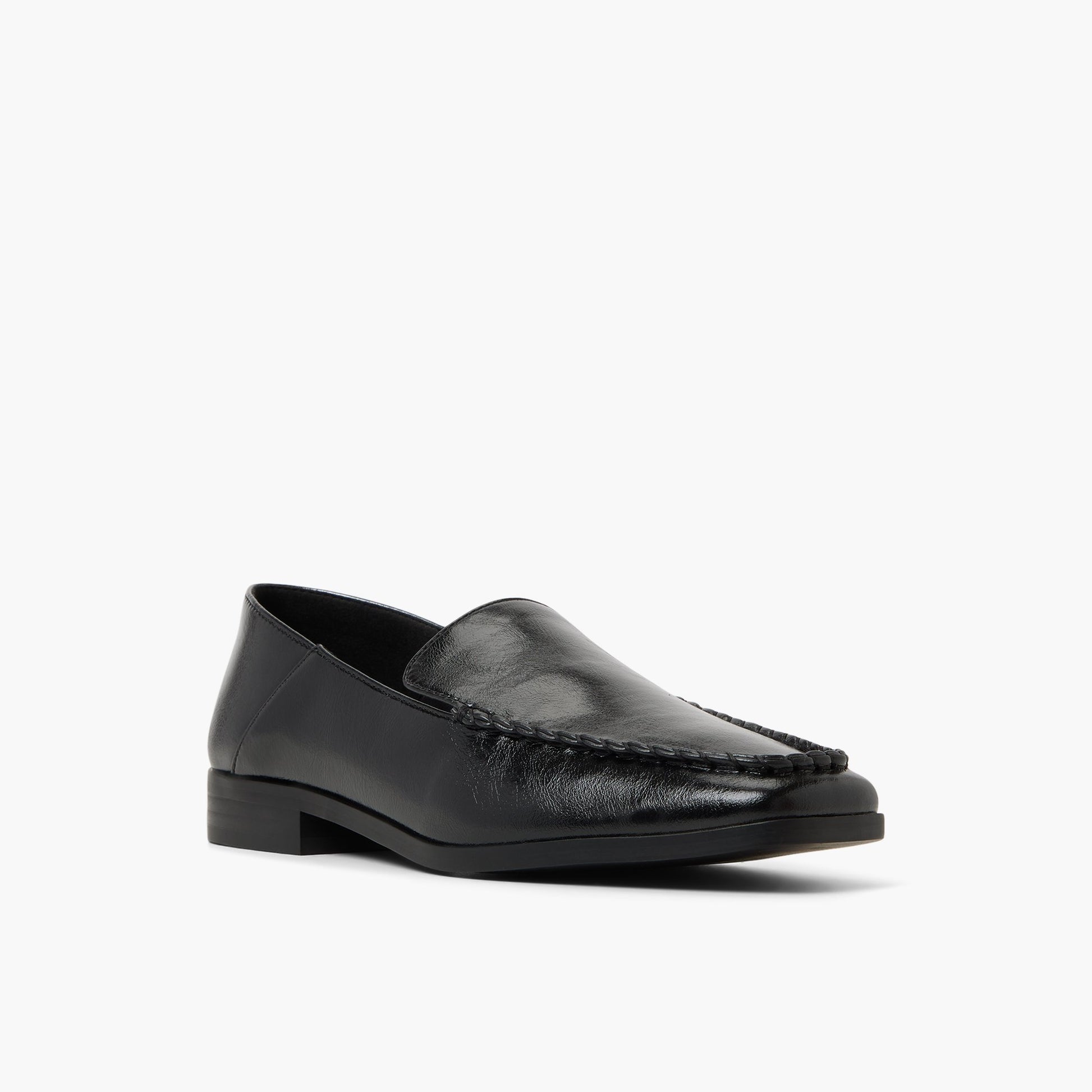 Three-quarter angle of Black Kaylyn Loafers's front side